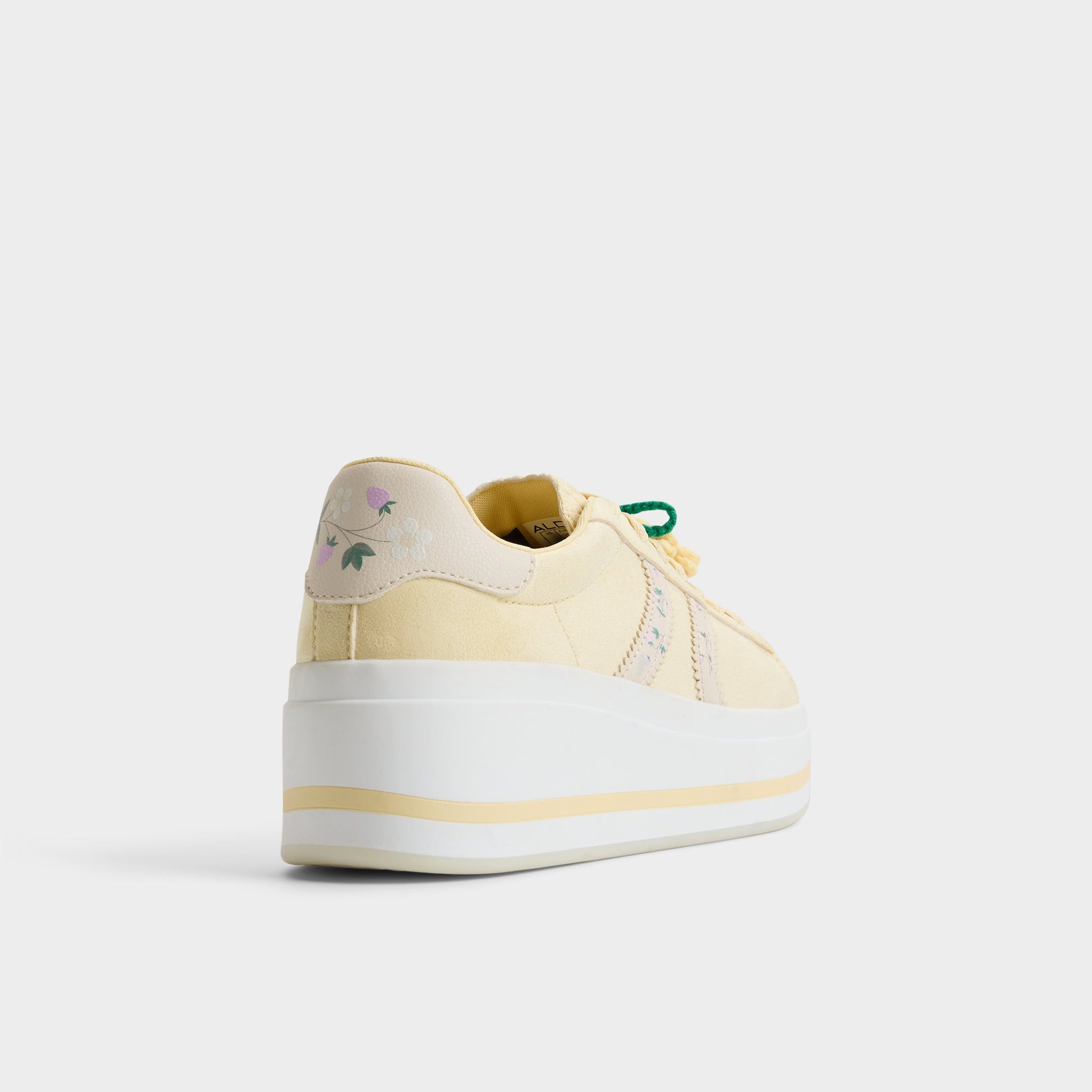 Three-quarter angle of Light yellow Paotlan Sneaker's back side