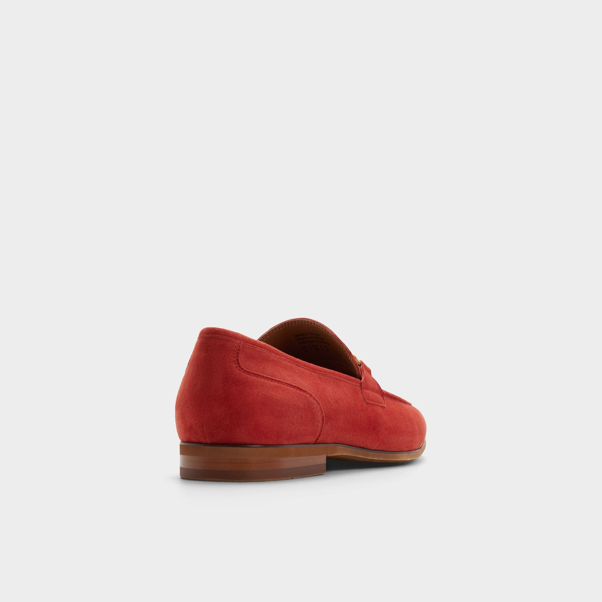 Three-quarter angle of Medium red Torrance Loafer's back side