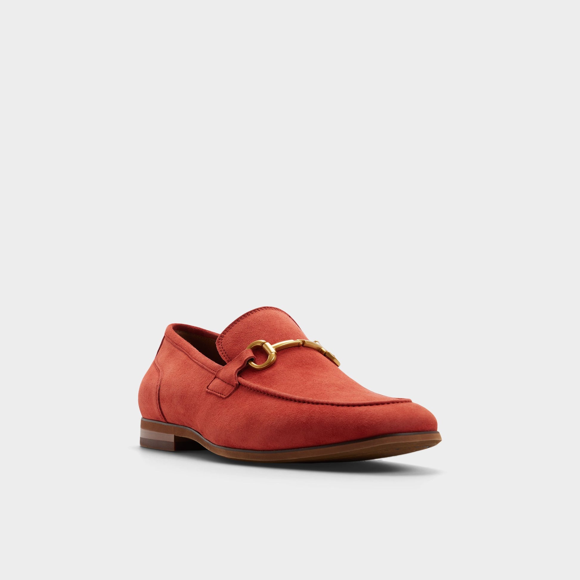 Three-quarter angle of Medium red Torrance Loafer's front side