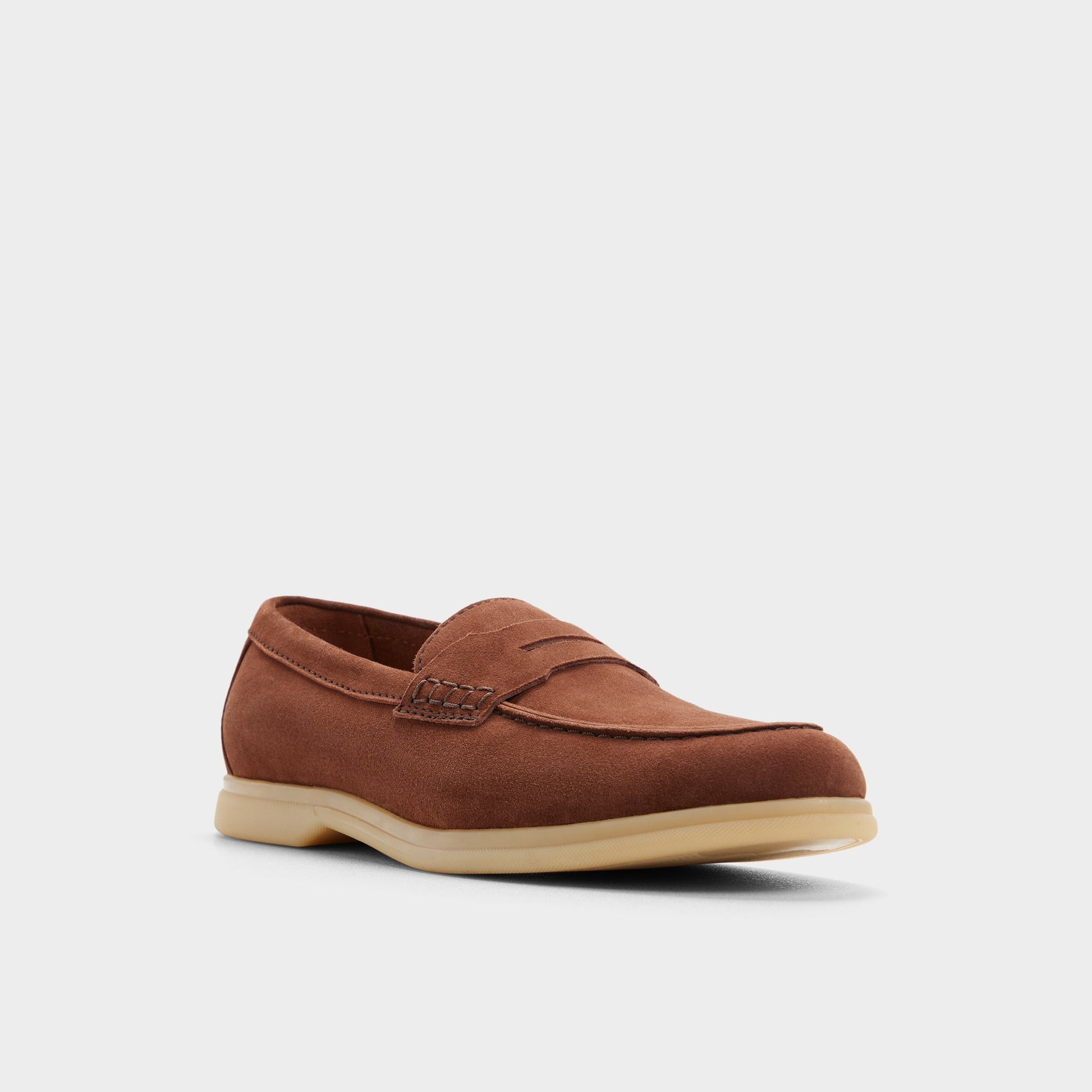 Three-quarter angle of Cognac Ecko Slip-on's front side