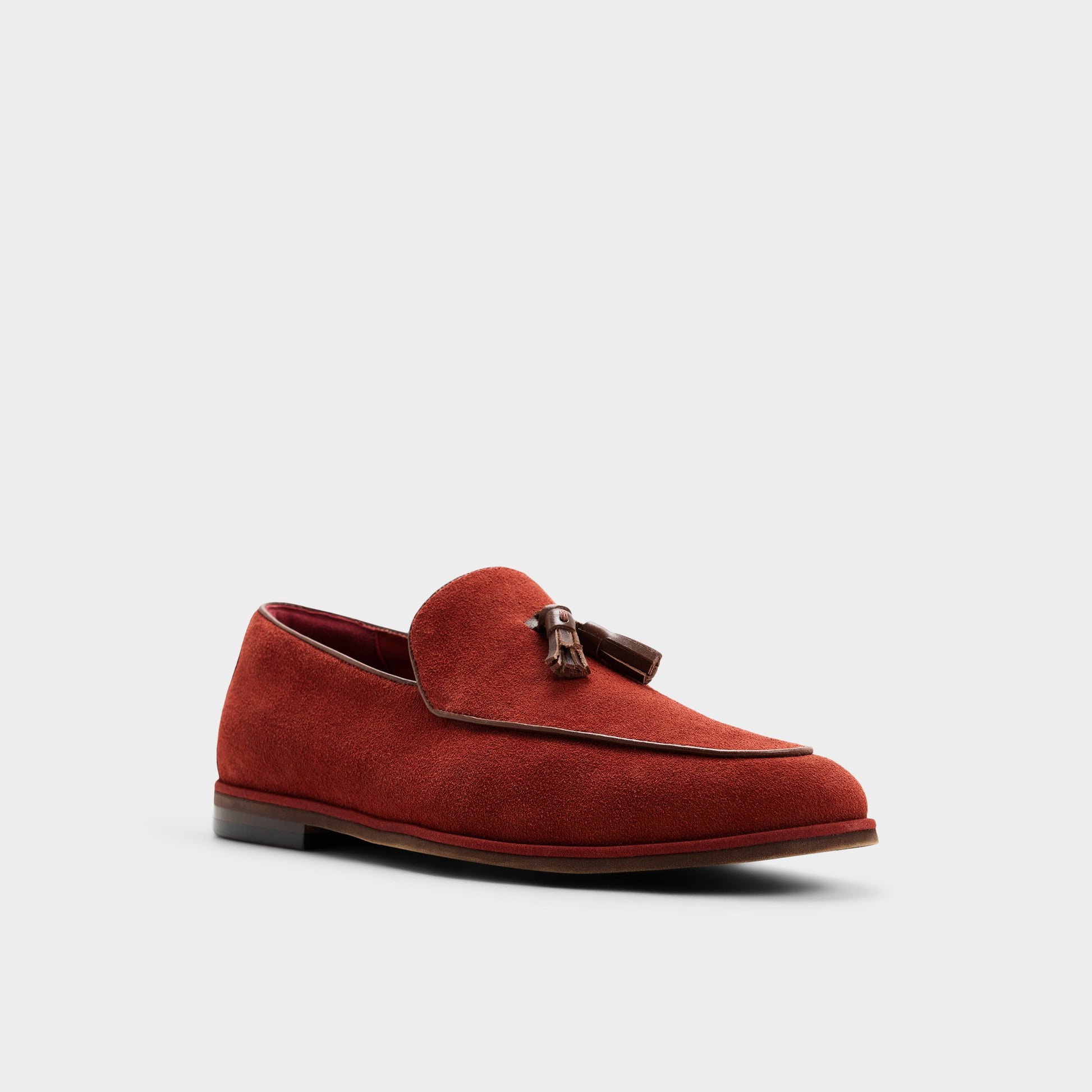 Three-quarter angle of Medium red Hollow Loafer's front side