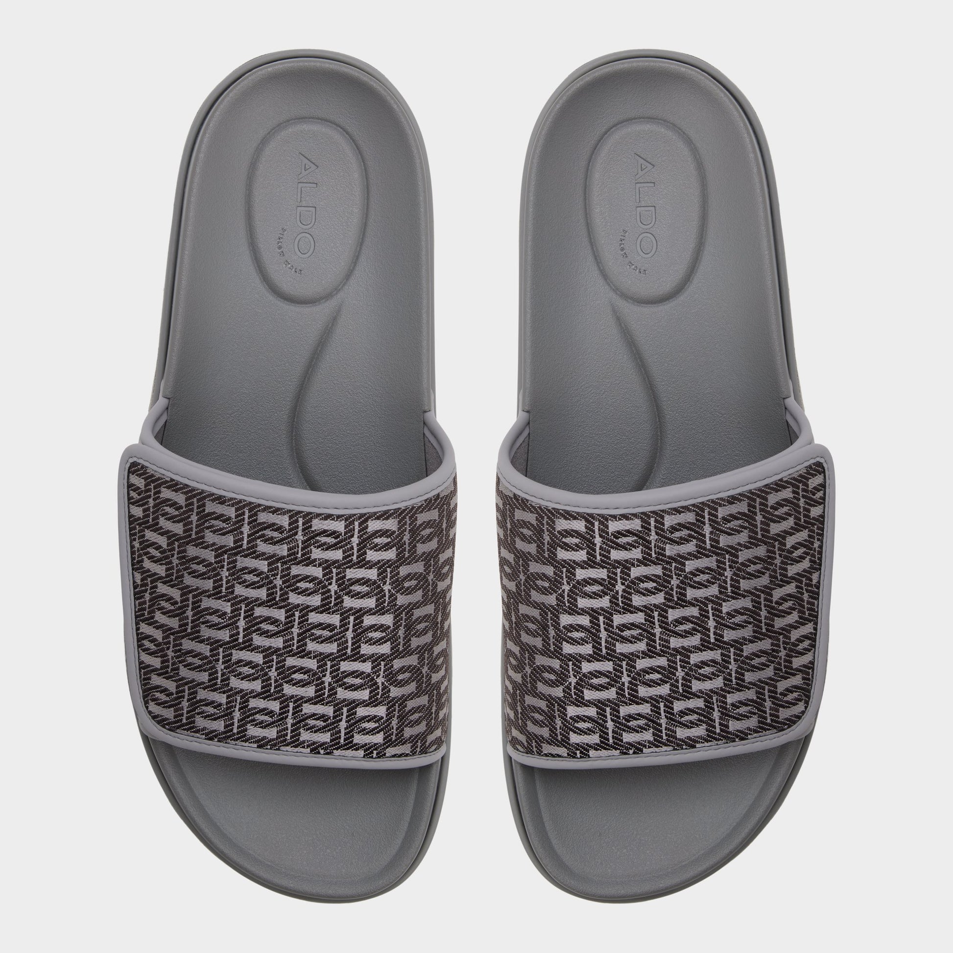 Top-down view of the Light grey Orian Slide sandal