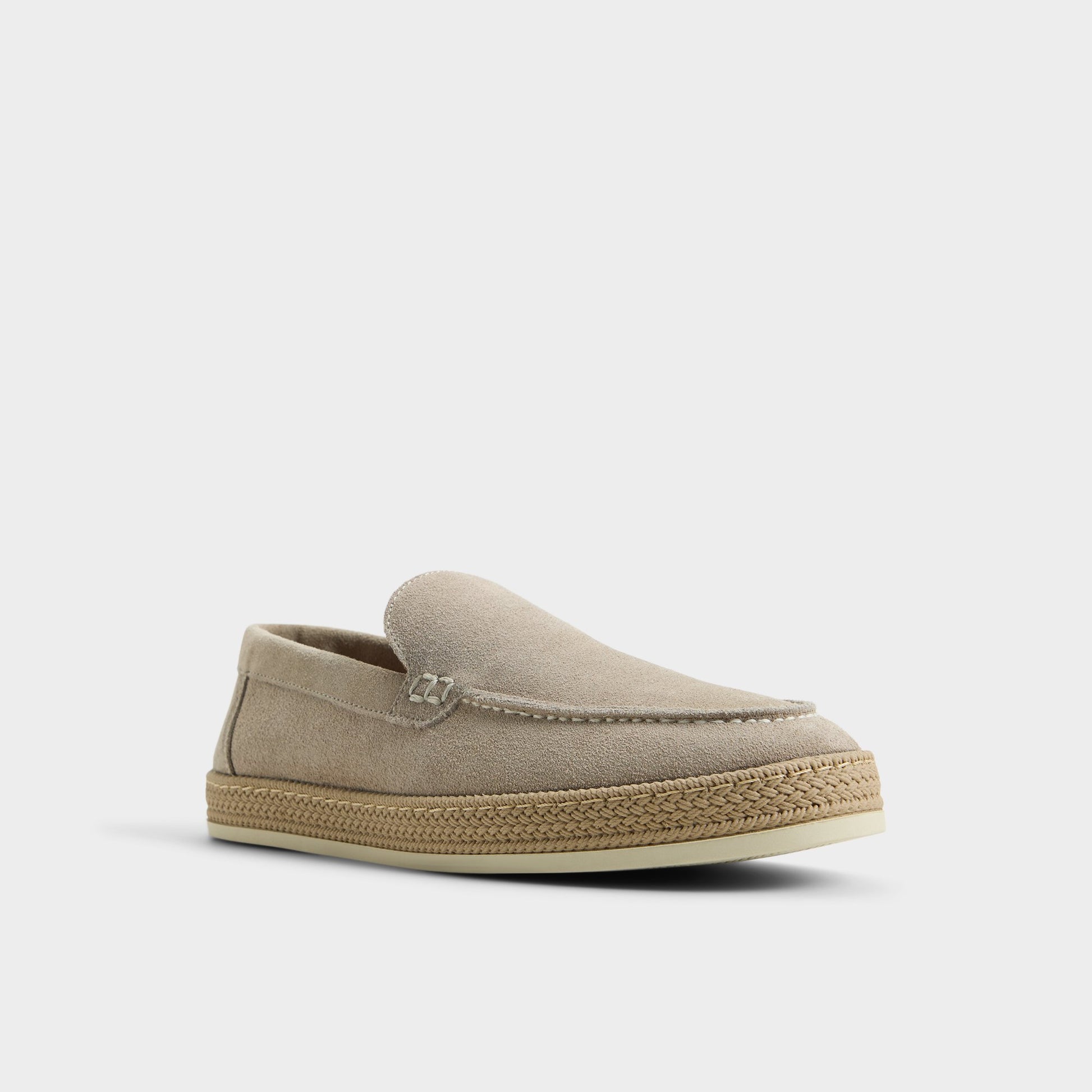 Three-quarter angle of Taupe Cliffe Slip-on's front side