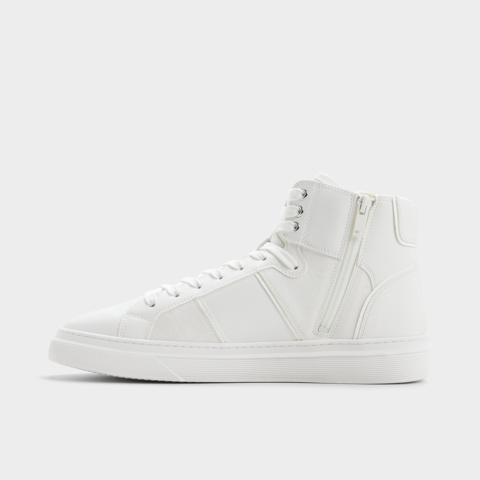 Side view of White Jenner High top sneaker