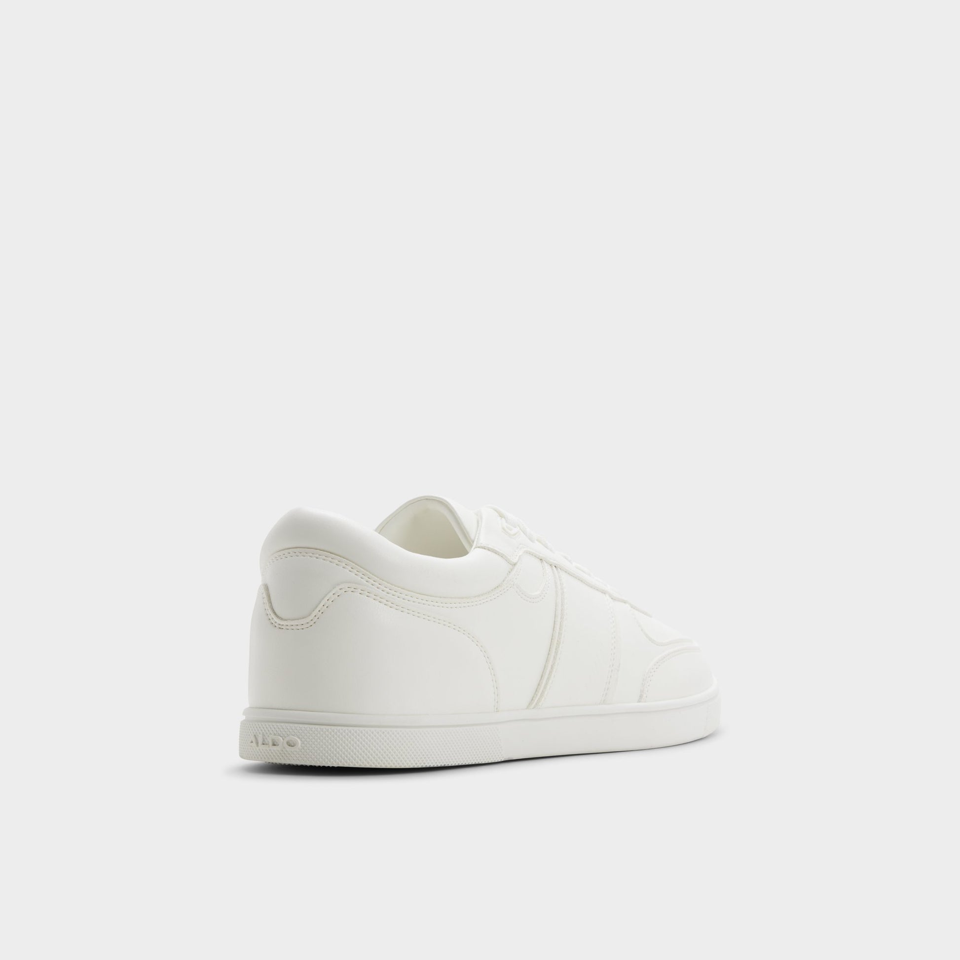Three-quarter angle of White Whirl Low top sneaker's back side