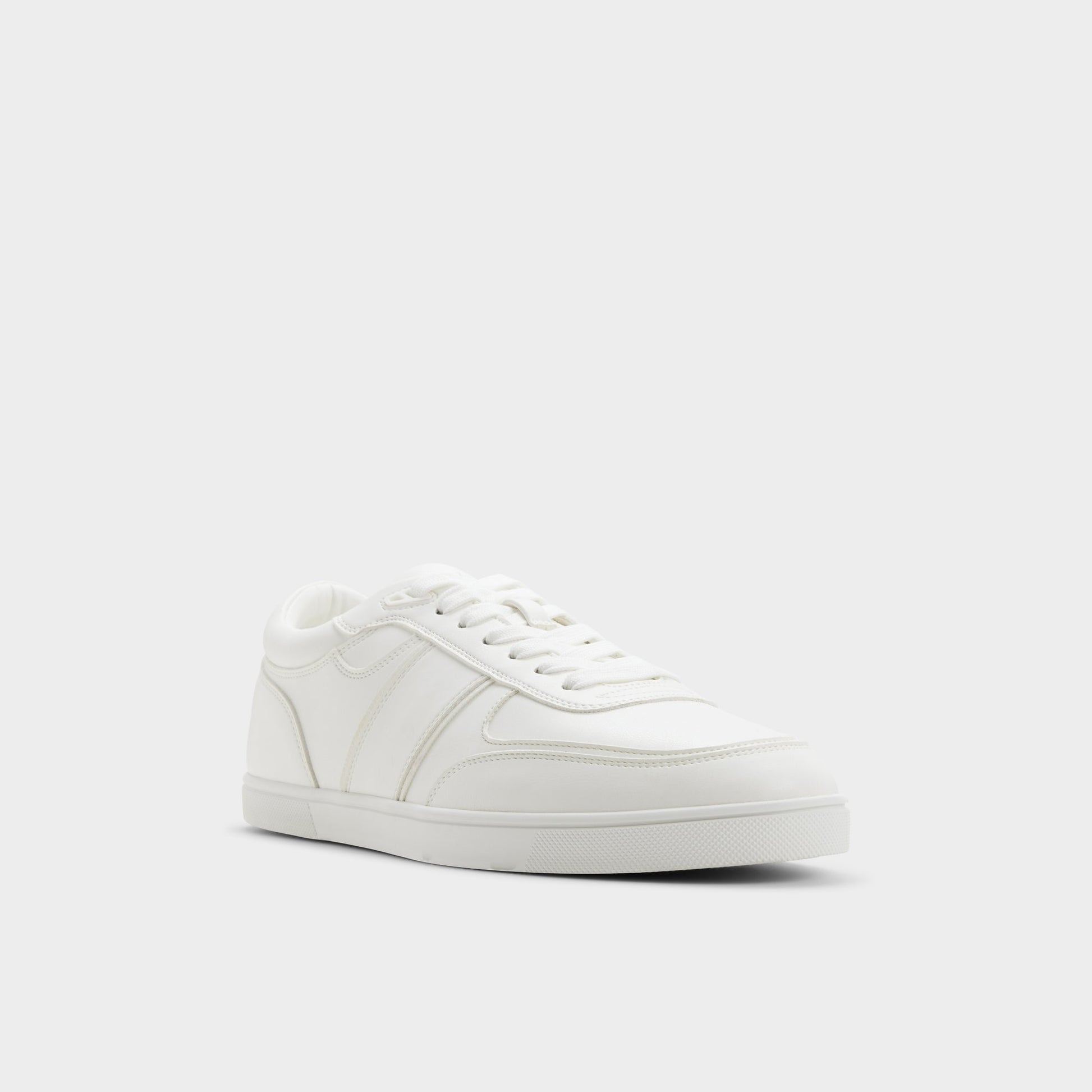 Three-quarter angle of White Whirl Low top sneaker's front side