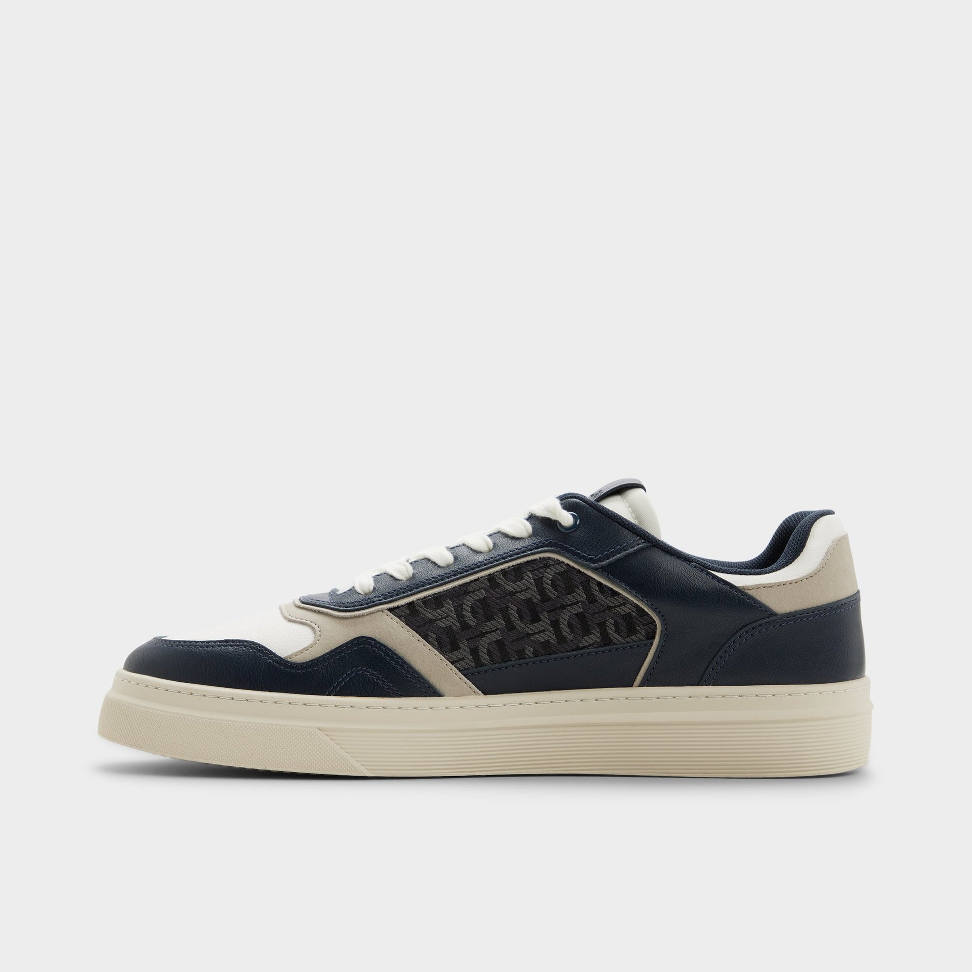 Side view of Navy Desmond Low top sneaker