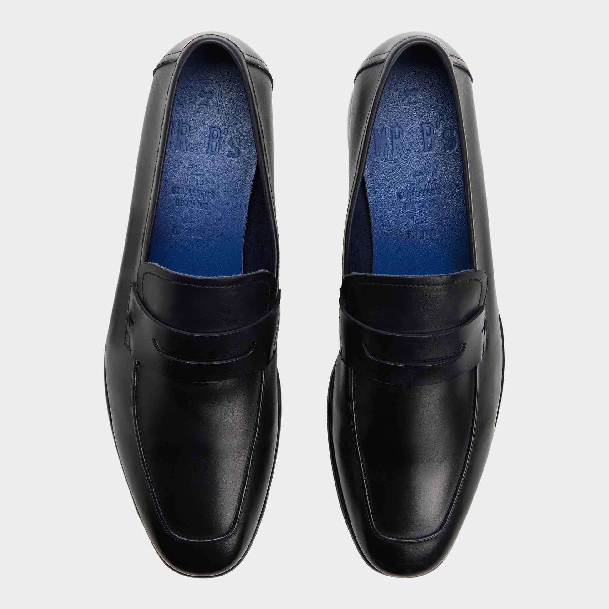 Top-down view of the Black Frazer Loafer