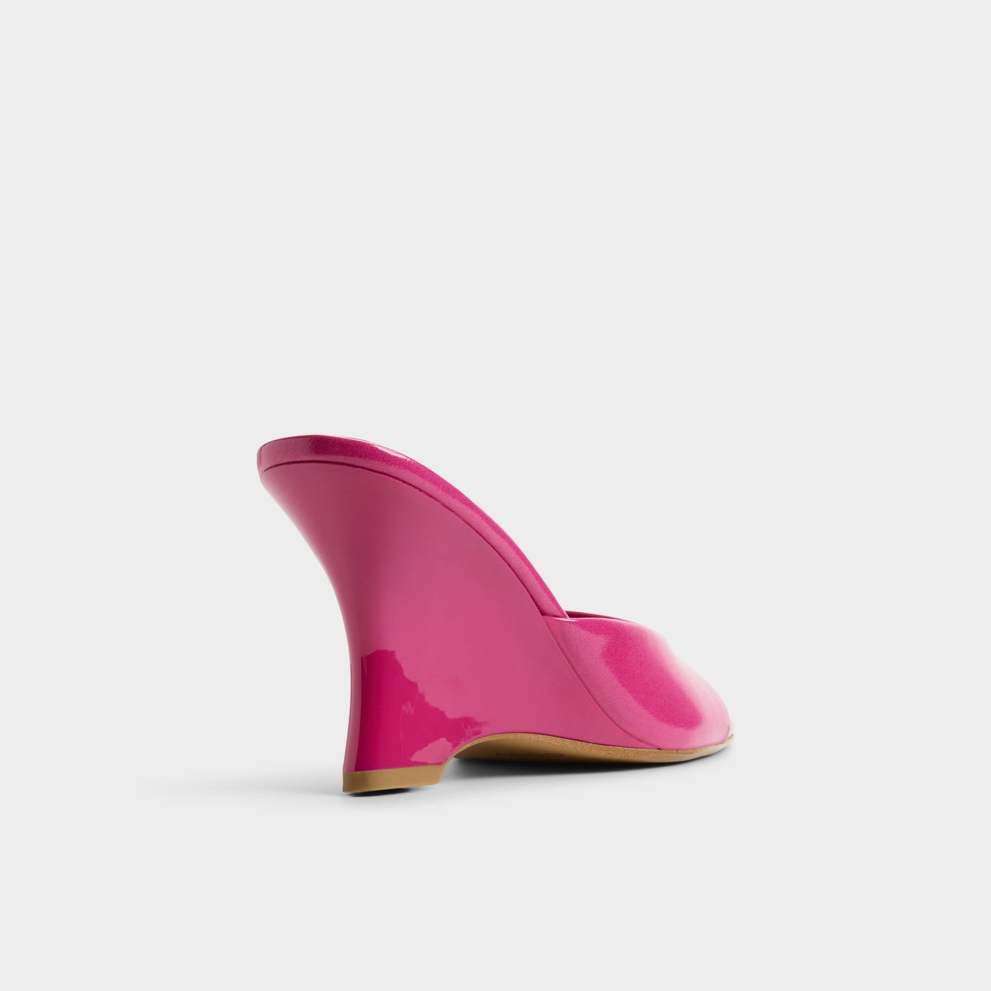 Three-quarter angle of Dark pink Luminae Wedge sandal's back side