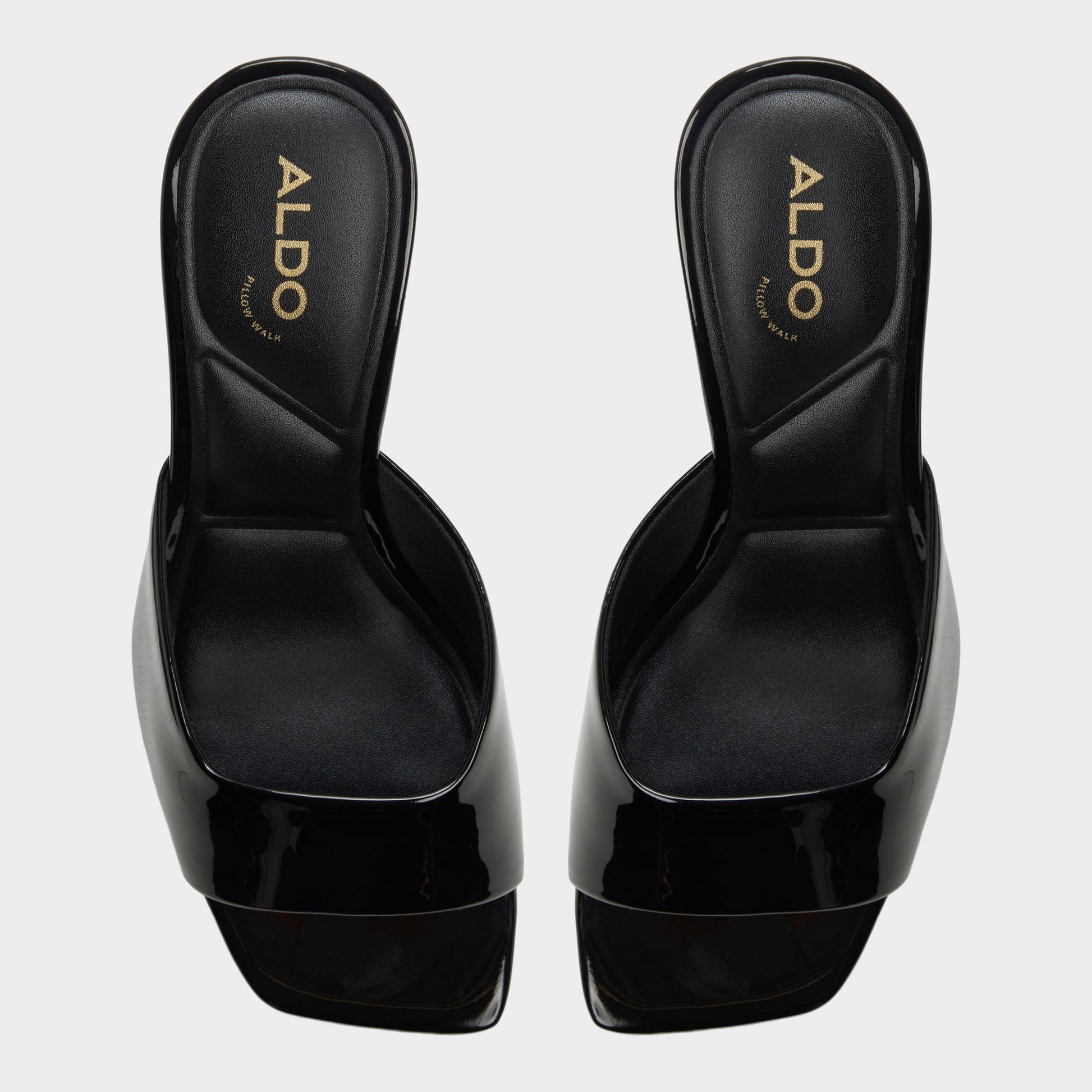 Top-down view of the Black Luminae Wedge sandal