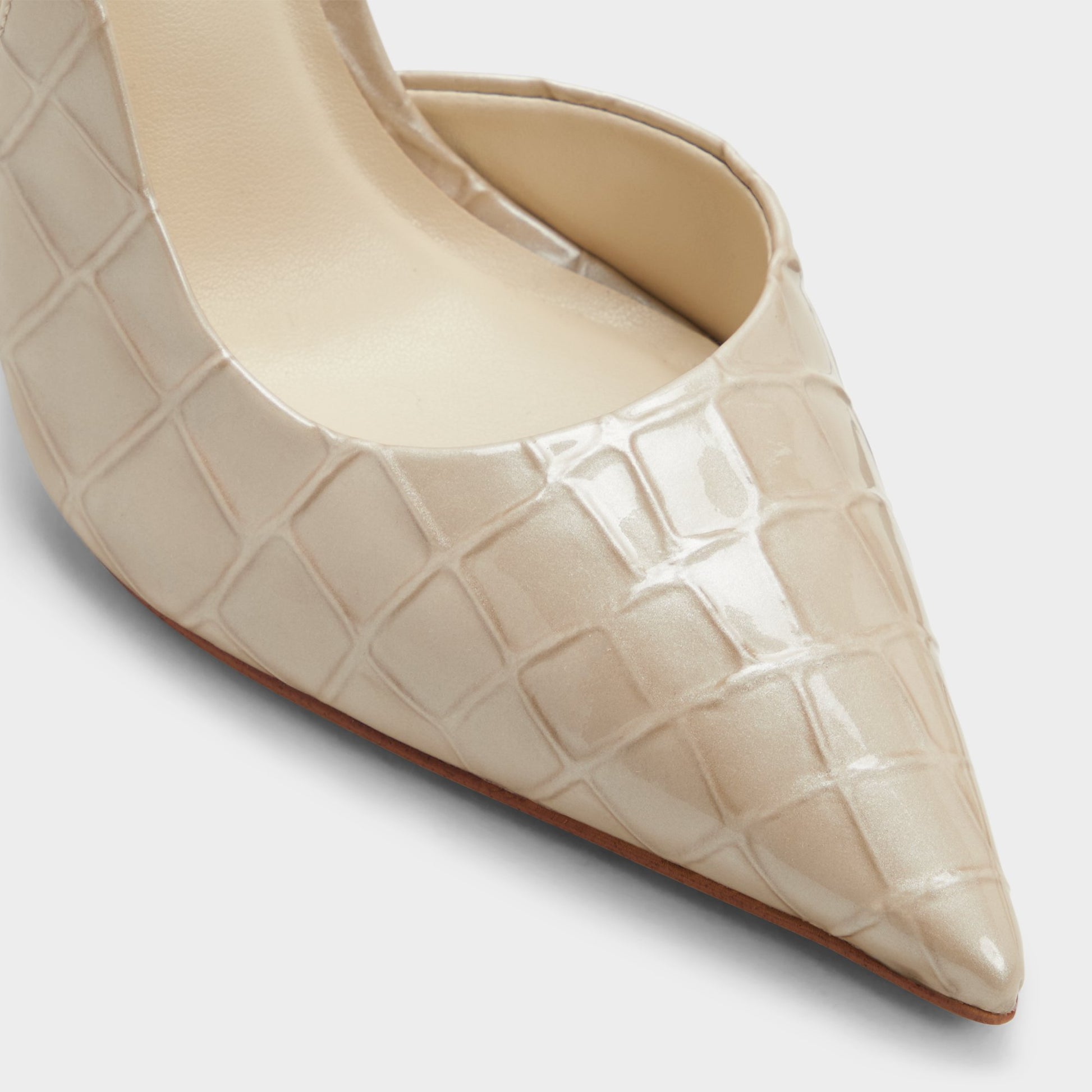 Close-up of the Cream Dorsaysling Sling back high heel