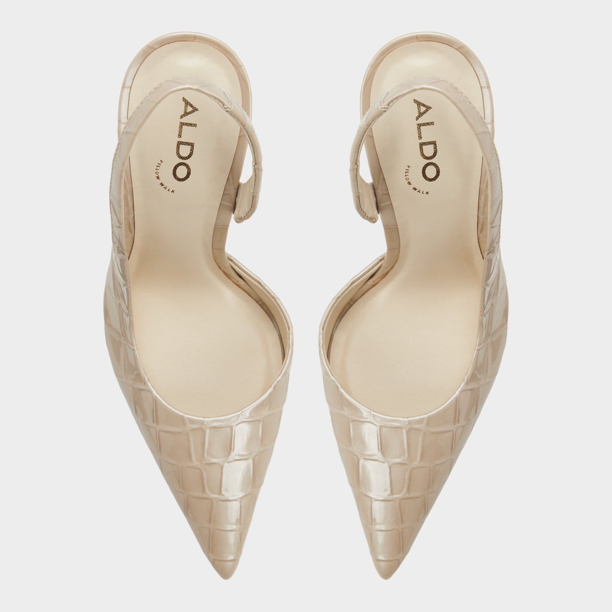Top-down view of the Cream Dorsaysling Sling back high heel