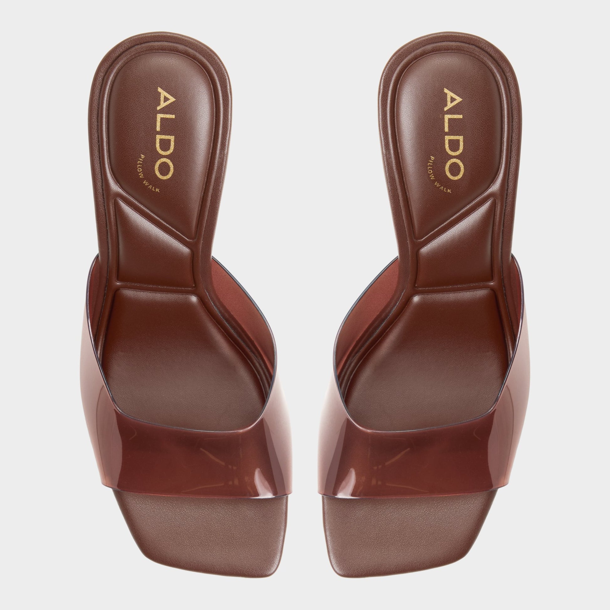 Top-down view of the Dark brown Lumina Wedge sandal