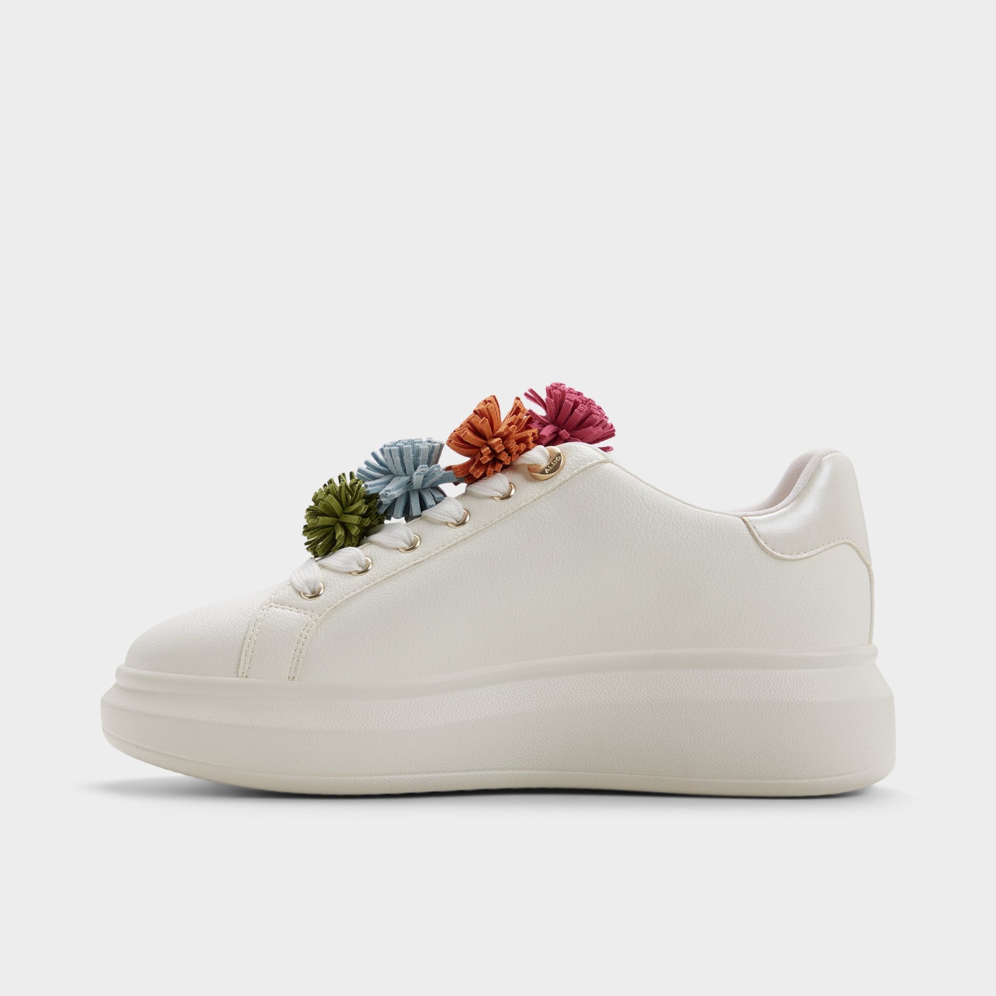 Side view of White combo Underthesea Platform sneaker