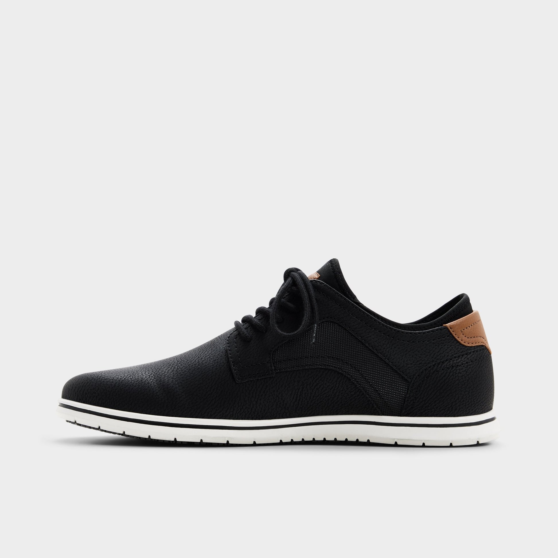 Side view of Open black Drymos Oxford shoe