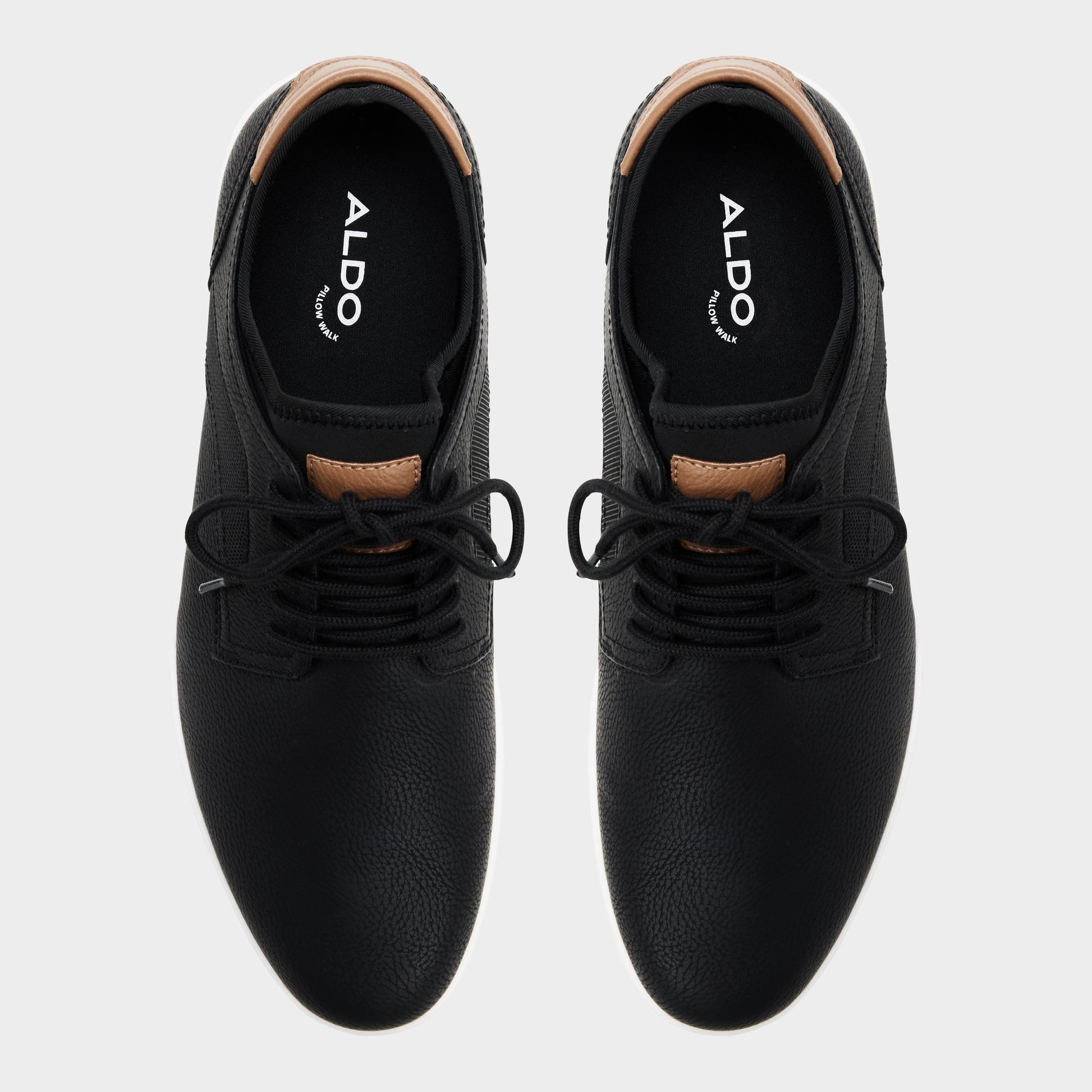 Top-down view of the Open black Drymos Oxford shoe