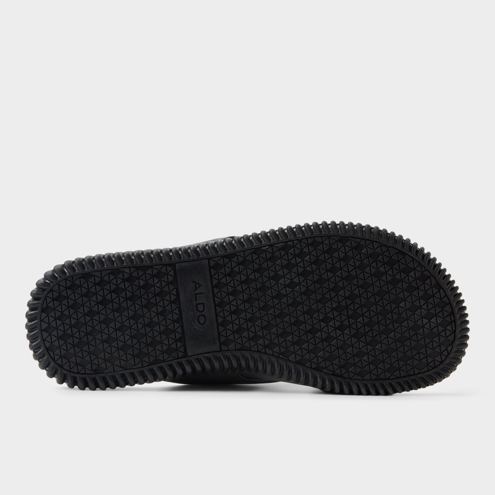 View of Black Valmar Slide sandal's sole