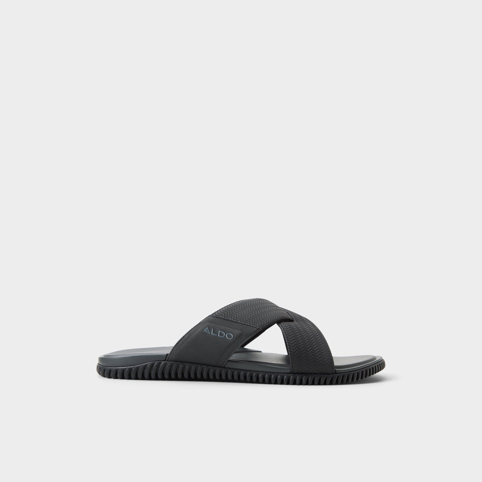 Main View of Black Valmar Slide sandal for Mens