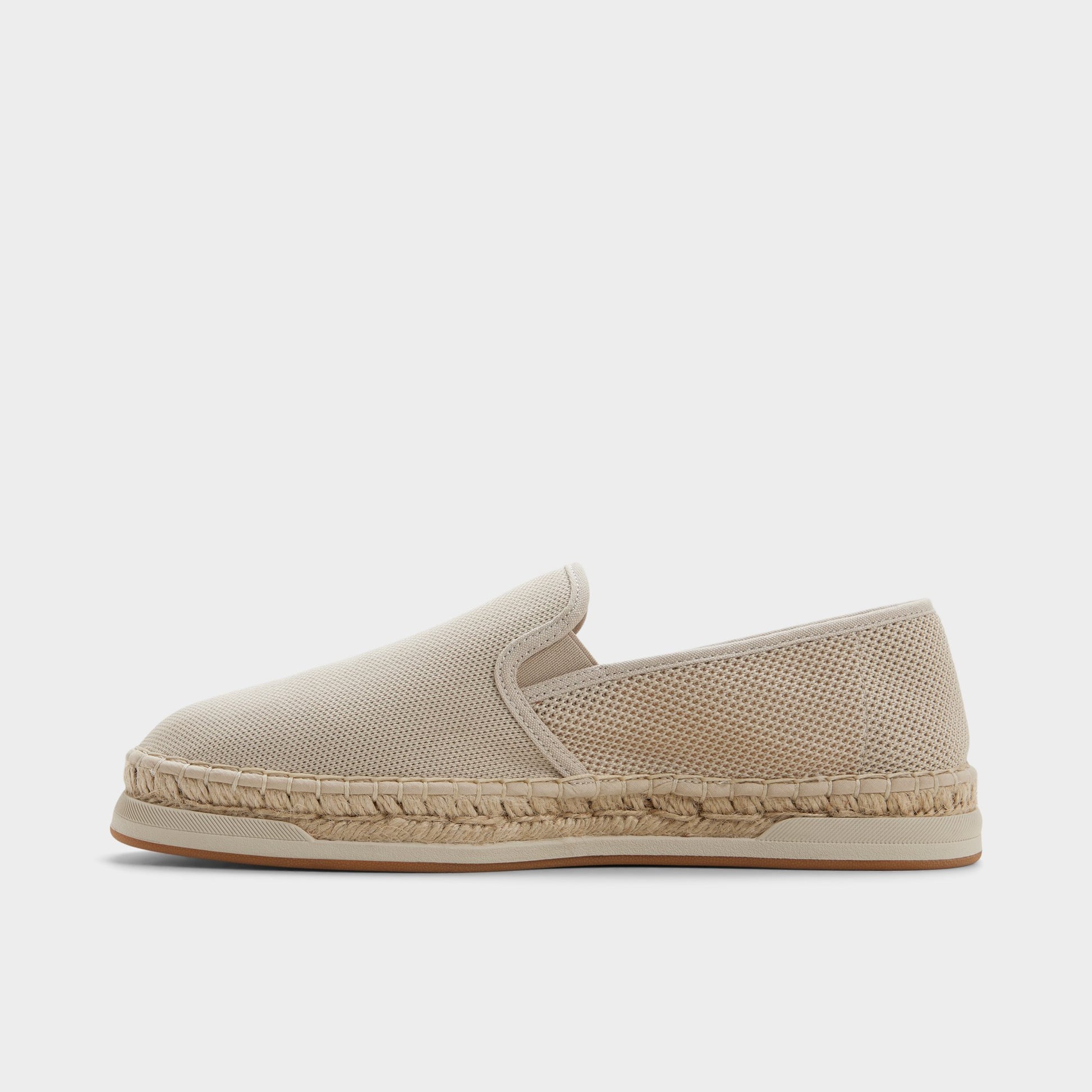 Side view of Open beige Johnney Espadrille