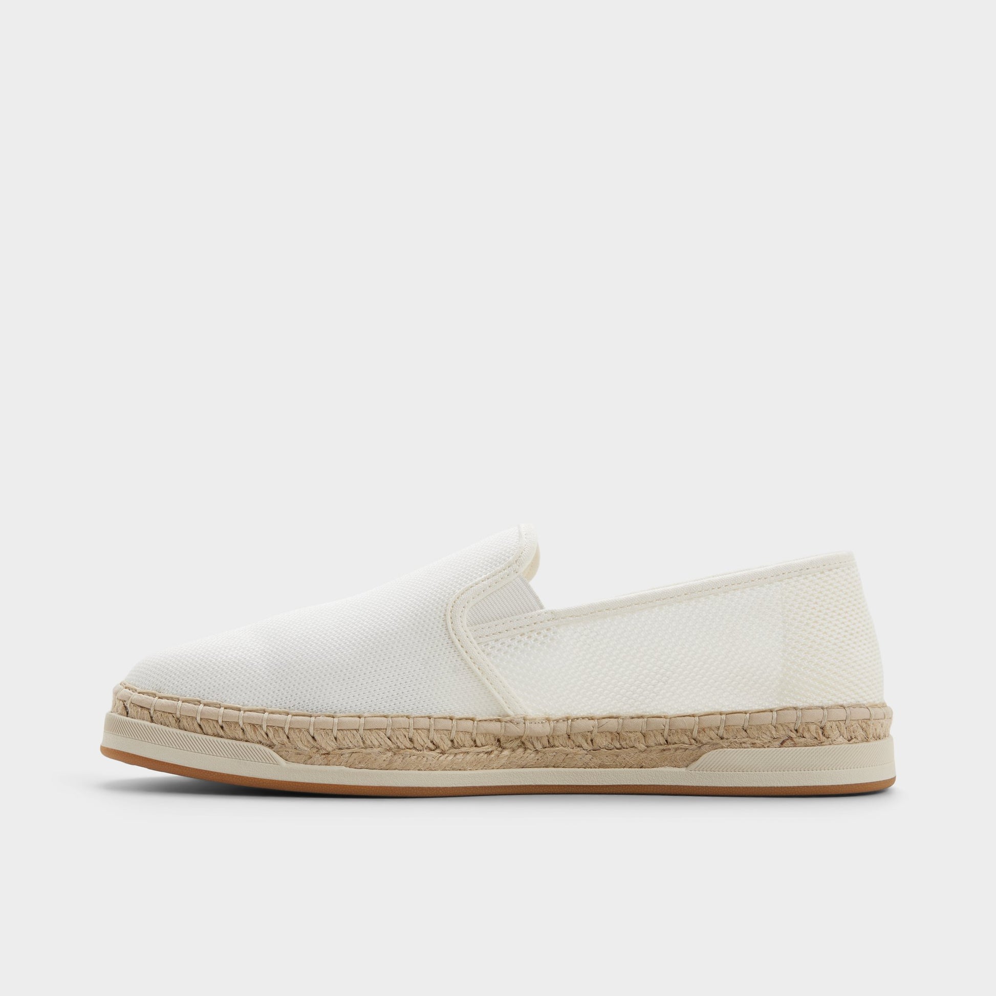 Side view of Other white Johnney Espadrille