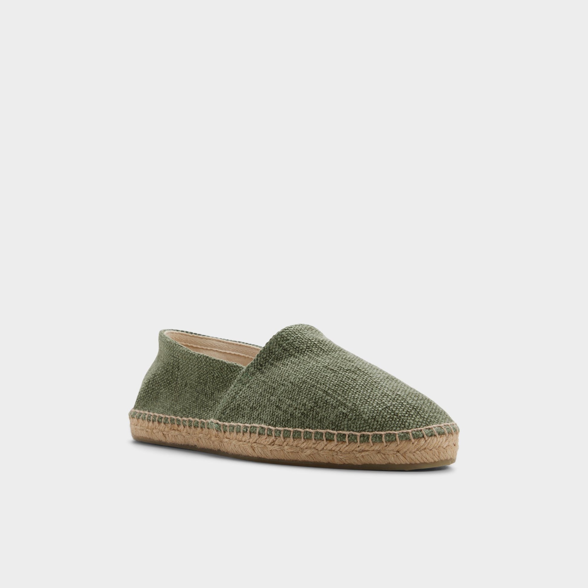 Three-quarter angle of Green Toscano Espadrille's front side