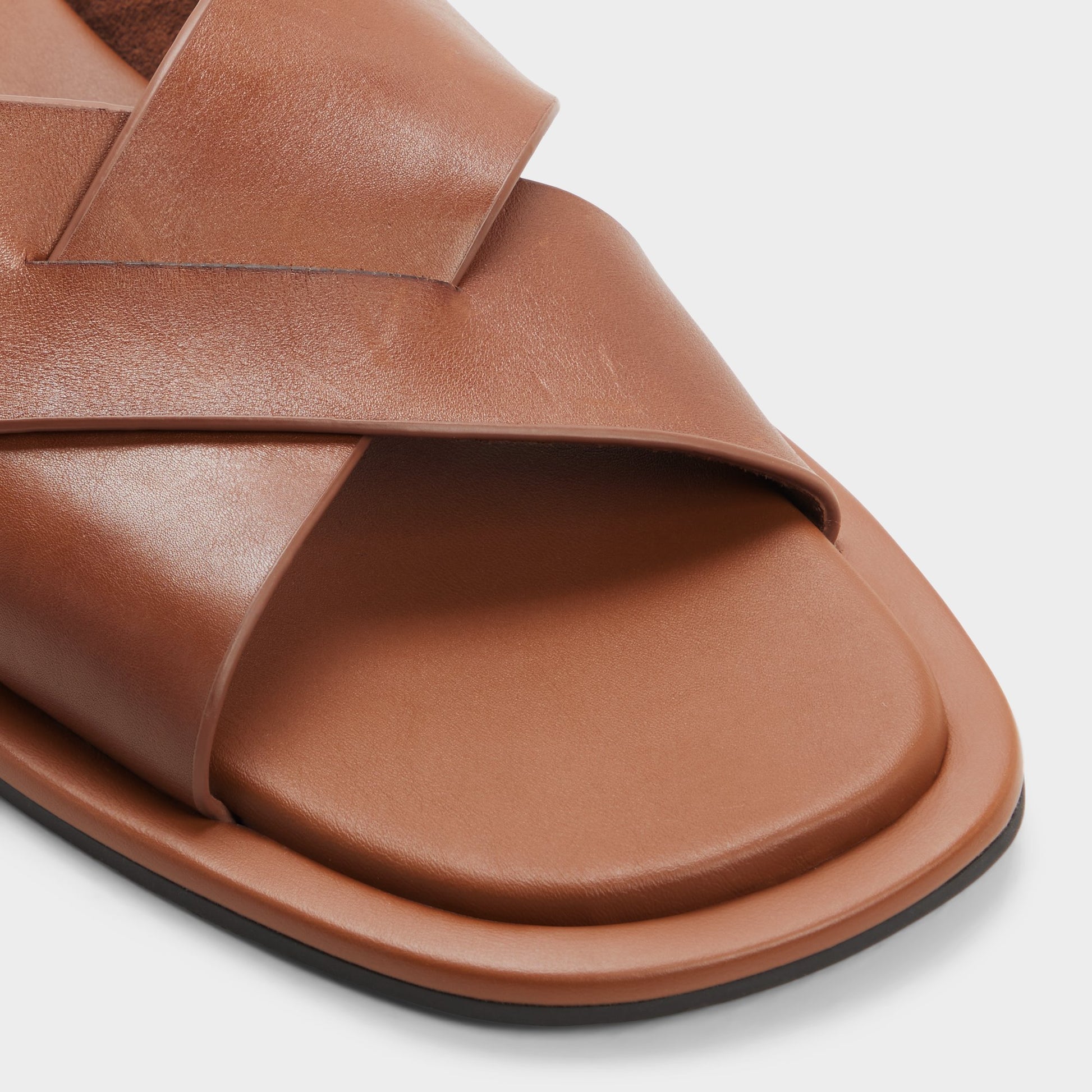 Close-up of the Cognac Emris Slide sandal