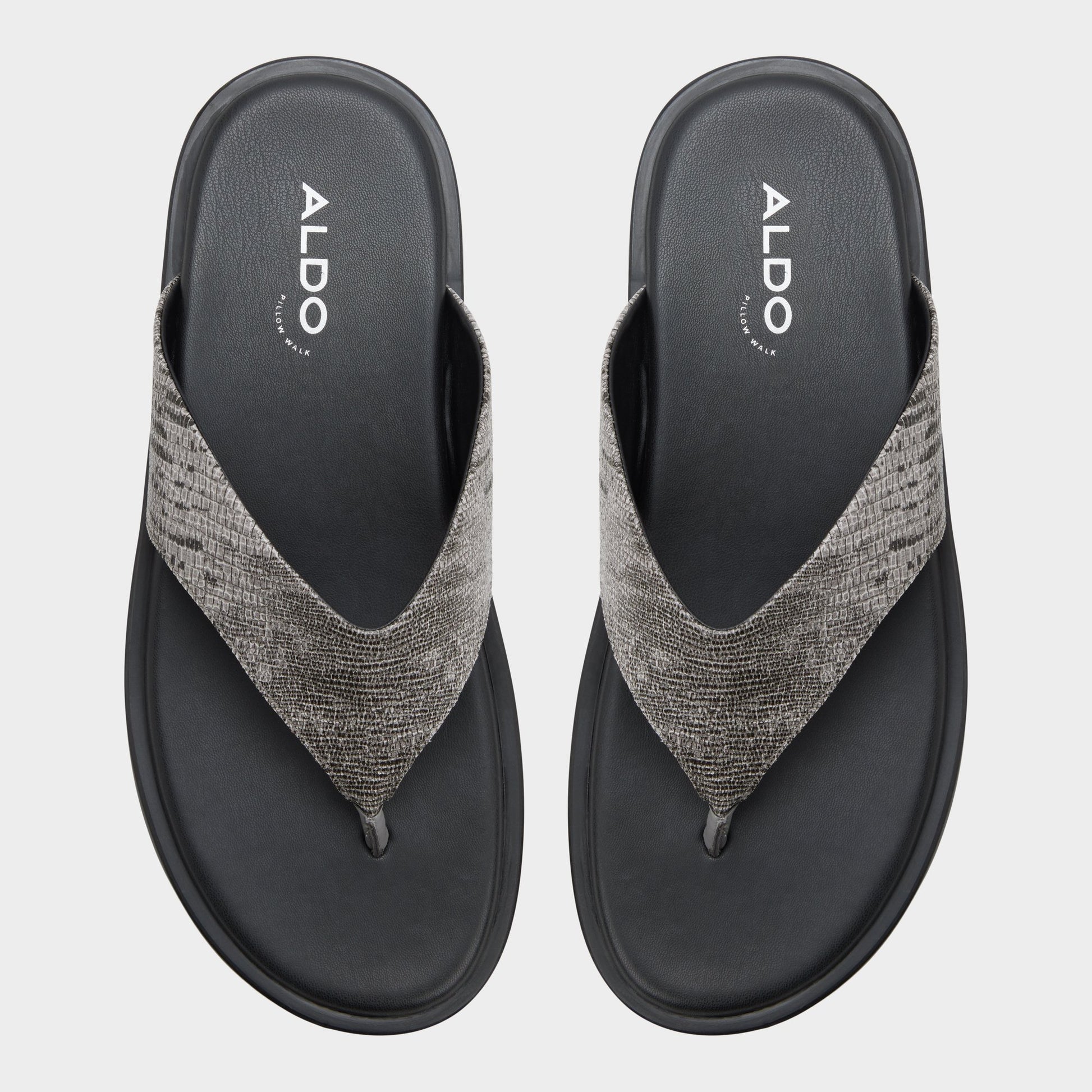 Top-down view of the Dark grey Smolder Flip flop