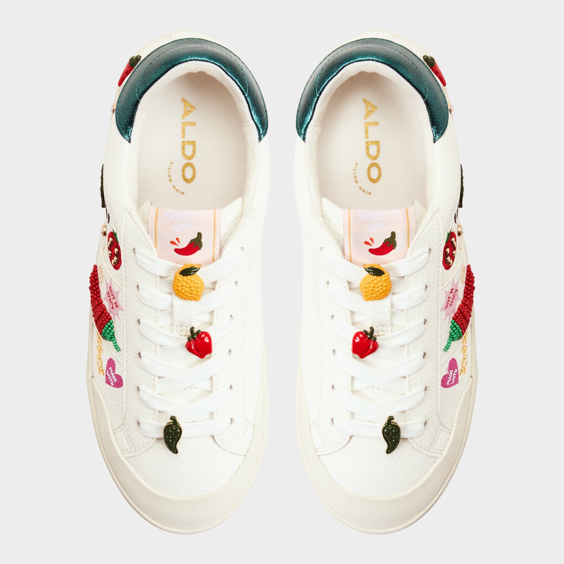 Top-down view of the White combo Spicy Sneaker