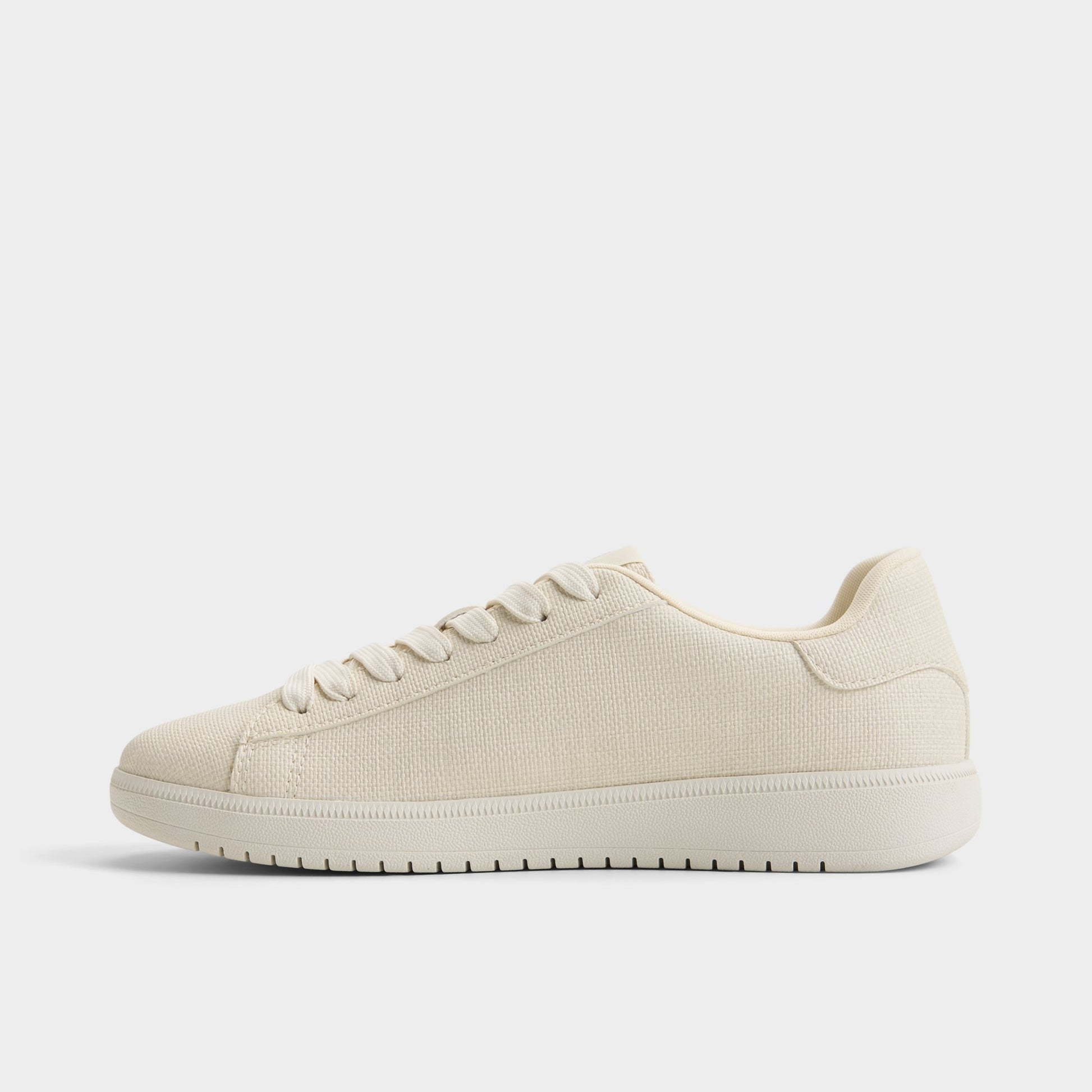 Side view of White/blue Palmtree Low top sneaker