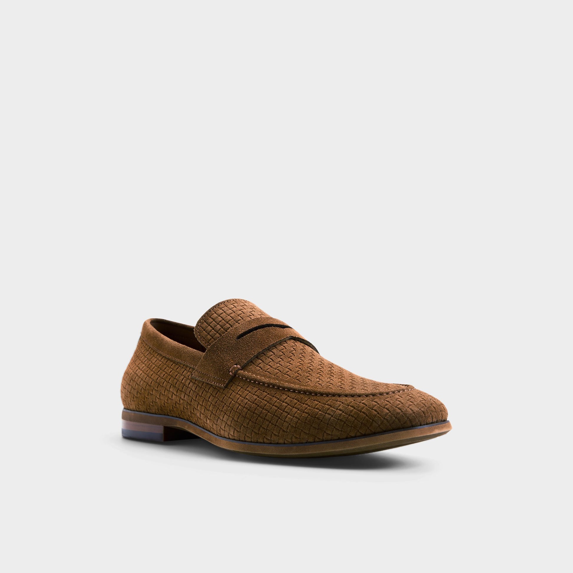 Three-quarter angle of Cognac Giles Loafer's front side