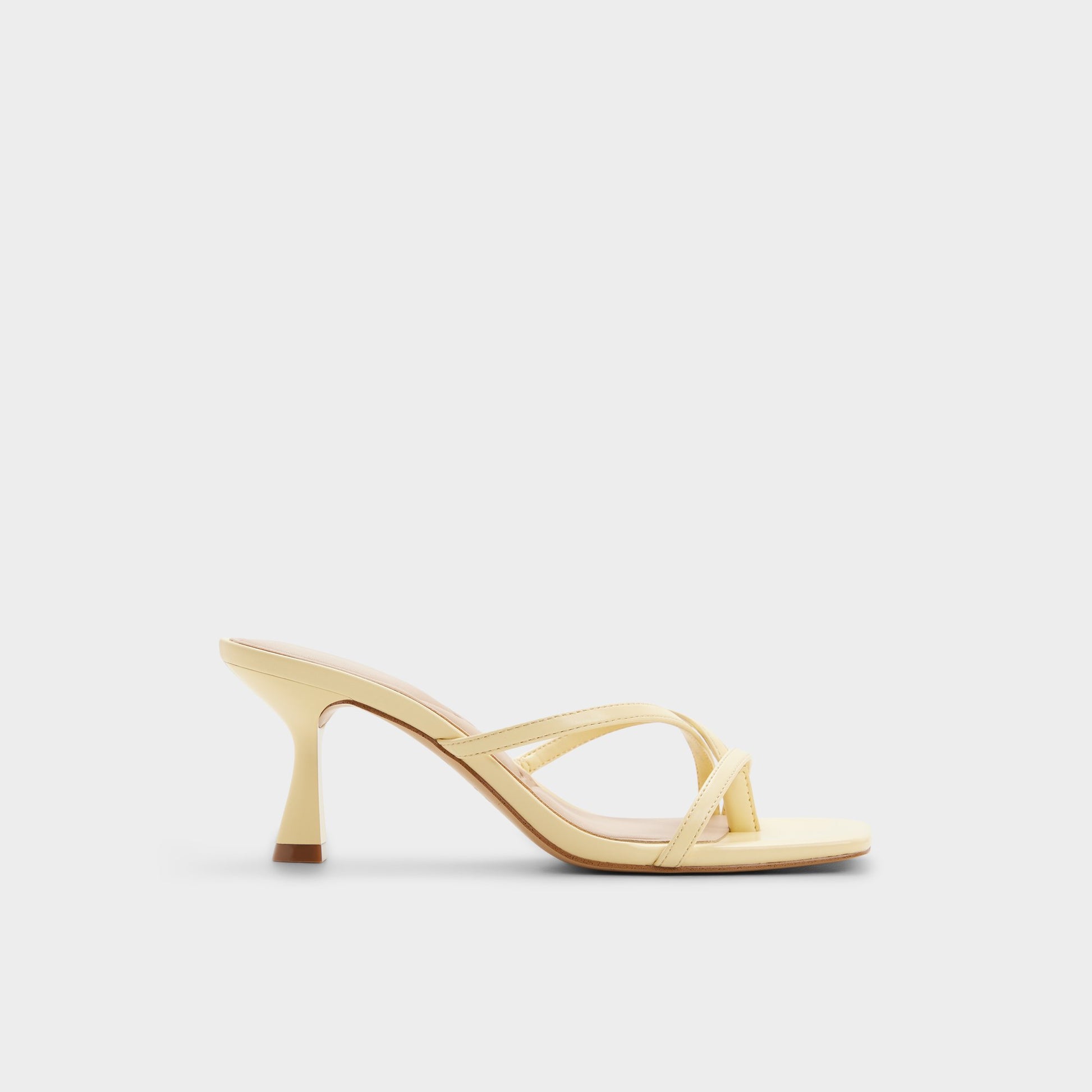 Main View of Light yellow Calypsaa Heeled mule for Womens