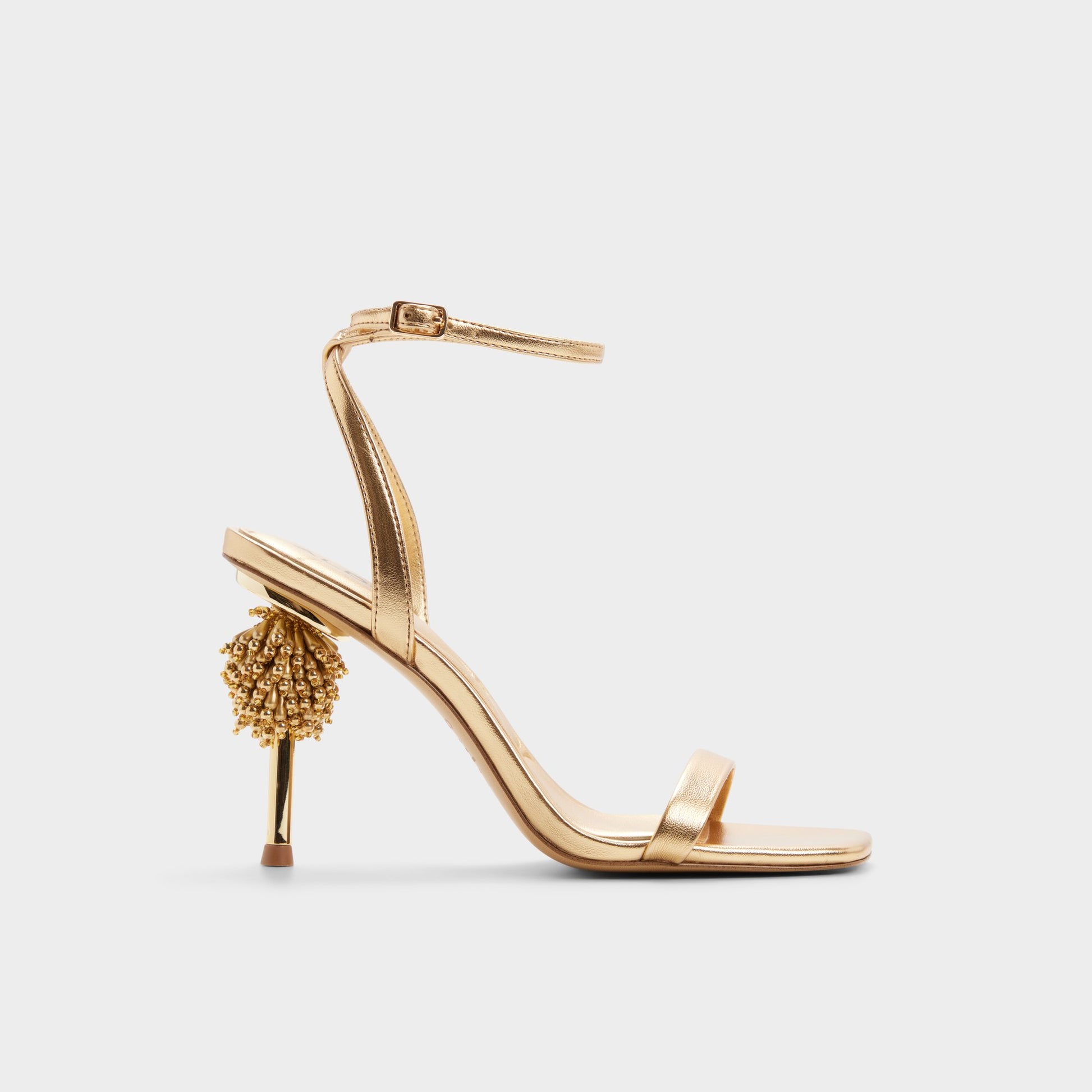 Main View of Gold Aurorae Strappy heeled sandal for Womens