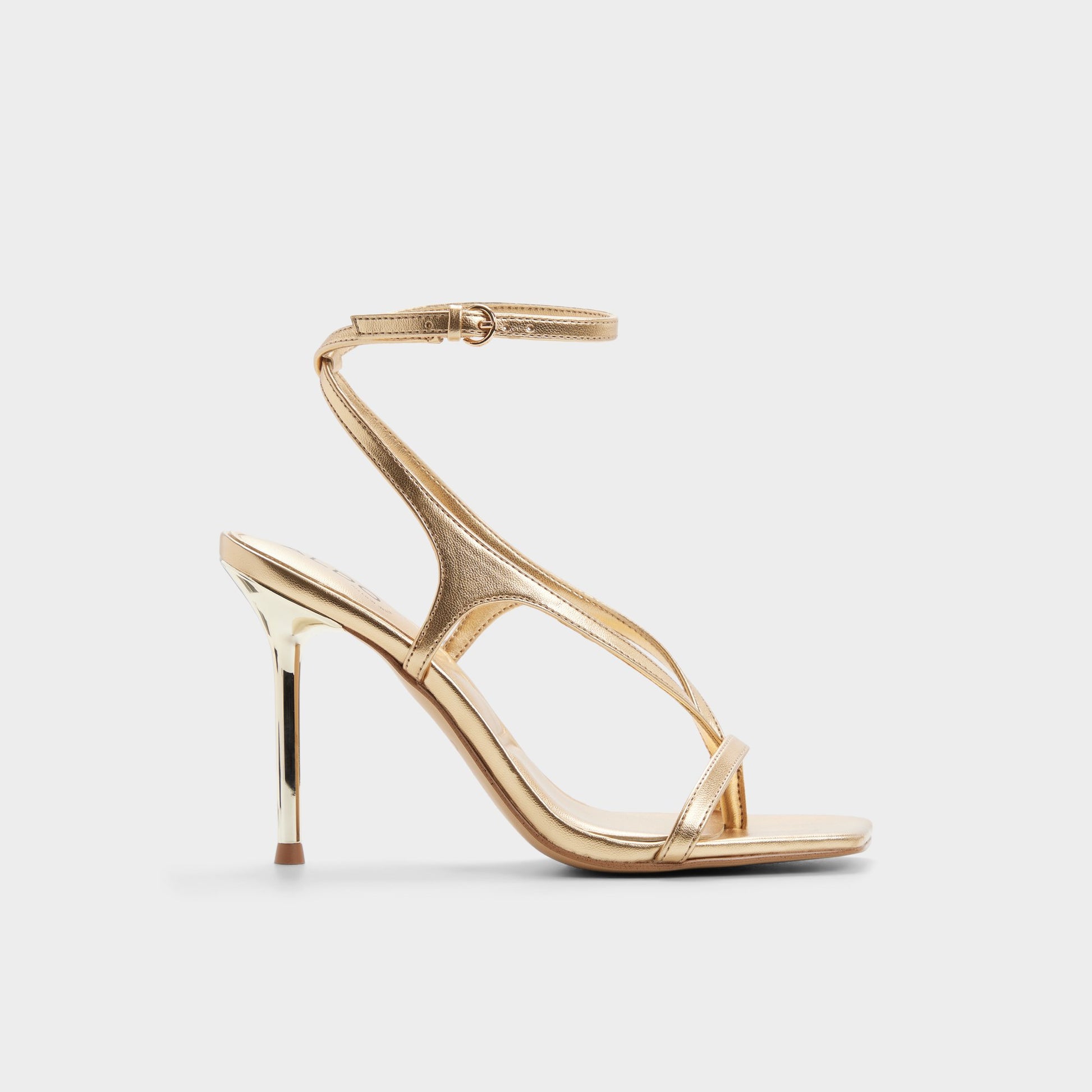 Main View of Gold Sparks Strappy heeled sandal for Womens
