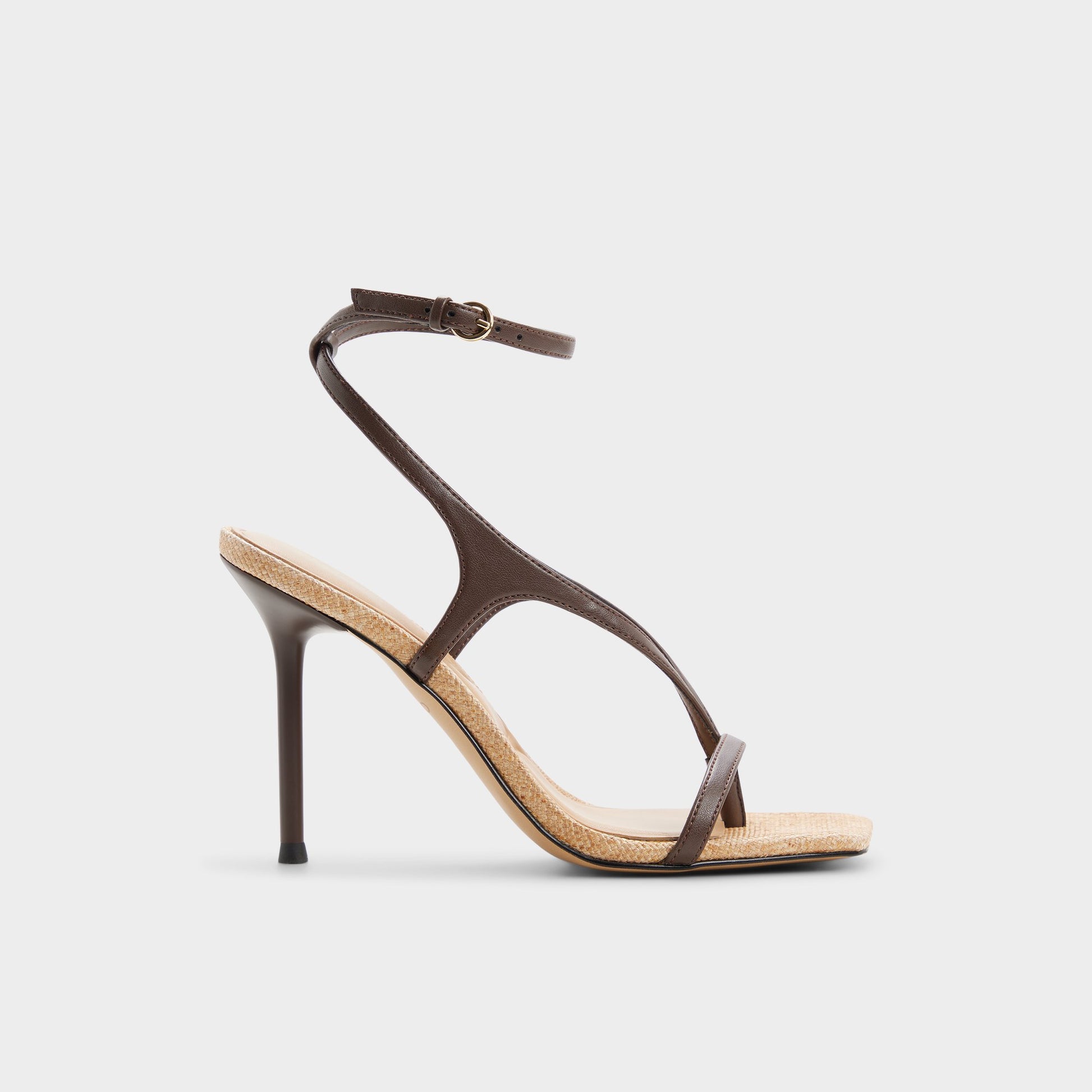 Main View of Dark brown Sparks Strappy heeled sandal for Womens