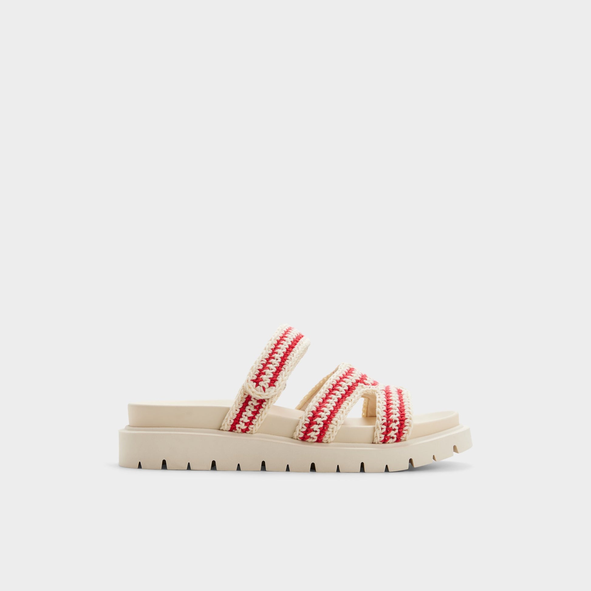 Main View of Red multi Marys Footbed sandal for Womens