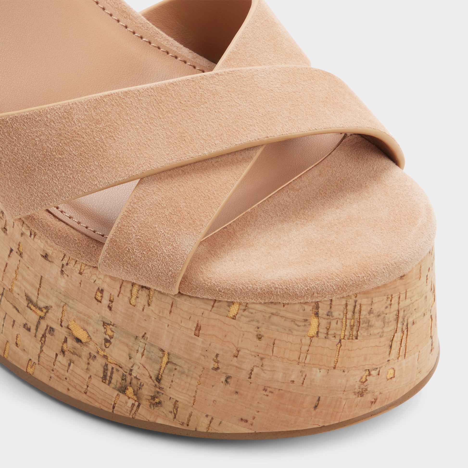 Close-up of the Medium brown Gabriana Wedge sandal