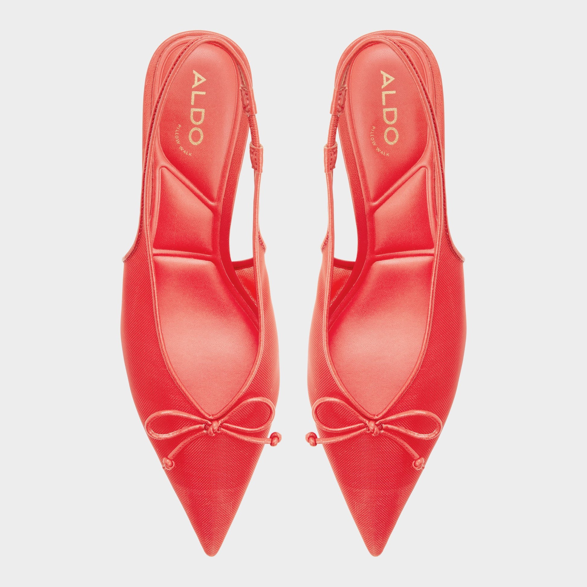 Top-down view of the Bright red Hyacinthe Slingback high heel