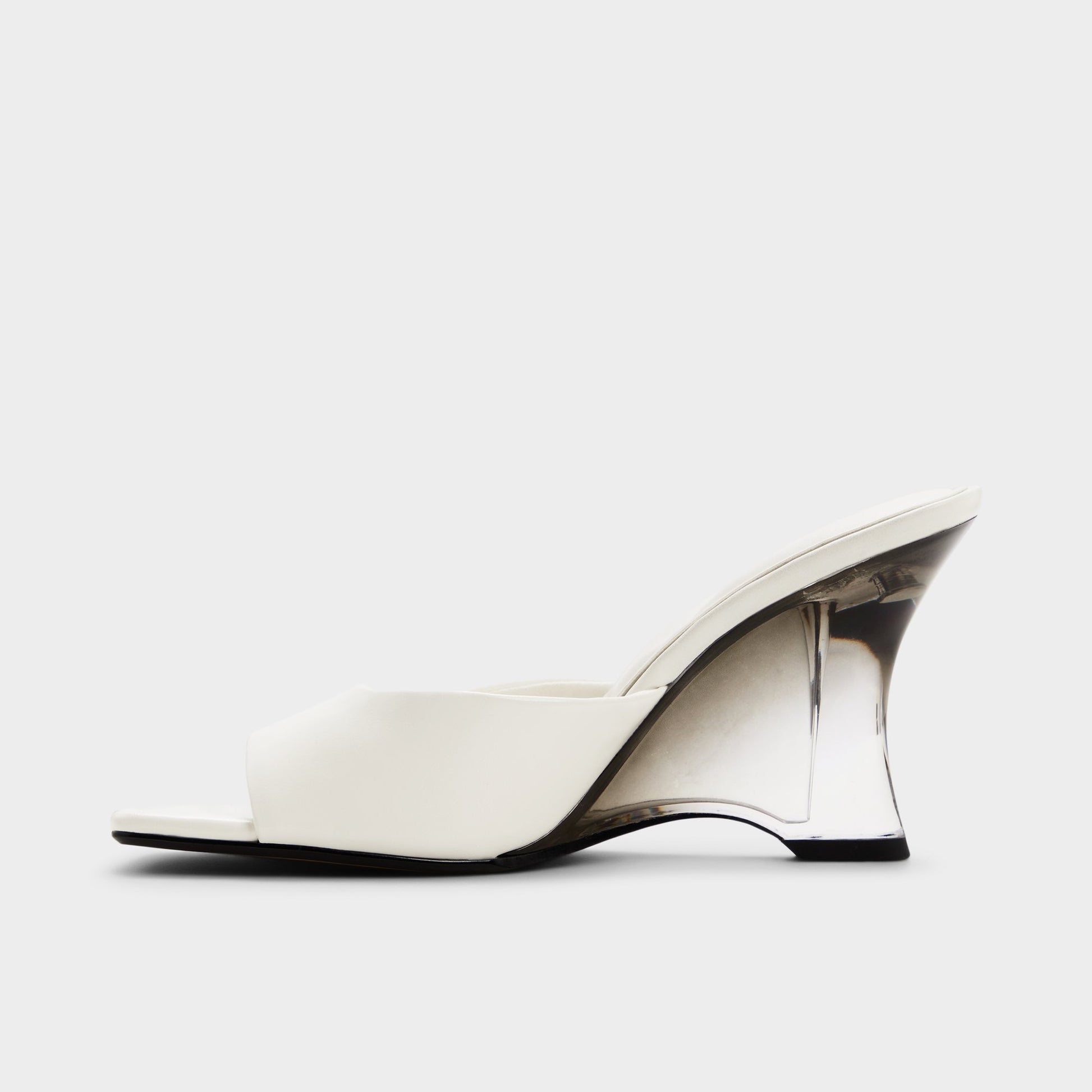 Side view of White/bone Luminae Wedge sandal