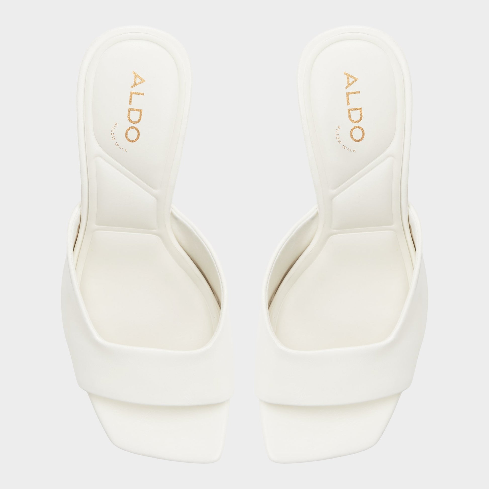 Top-down view of the White/bone Luminae Wedge sandal
