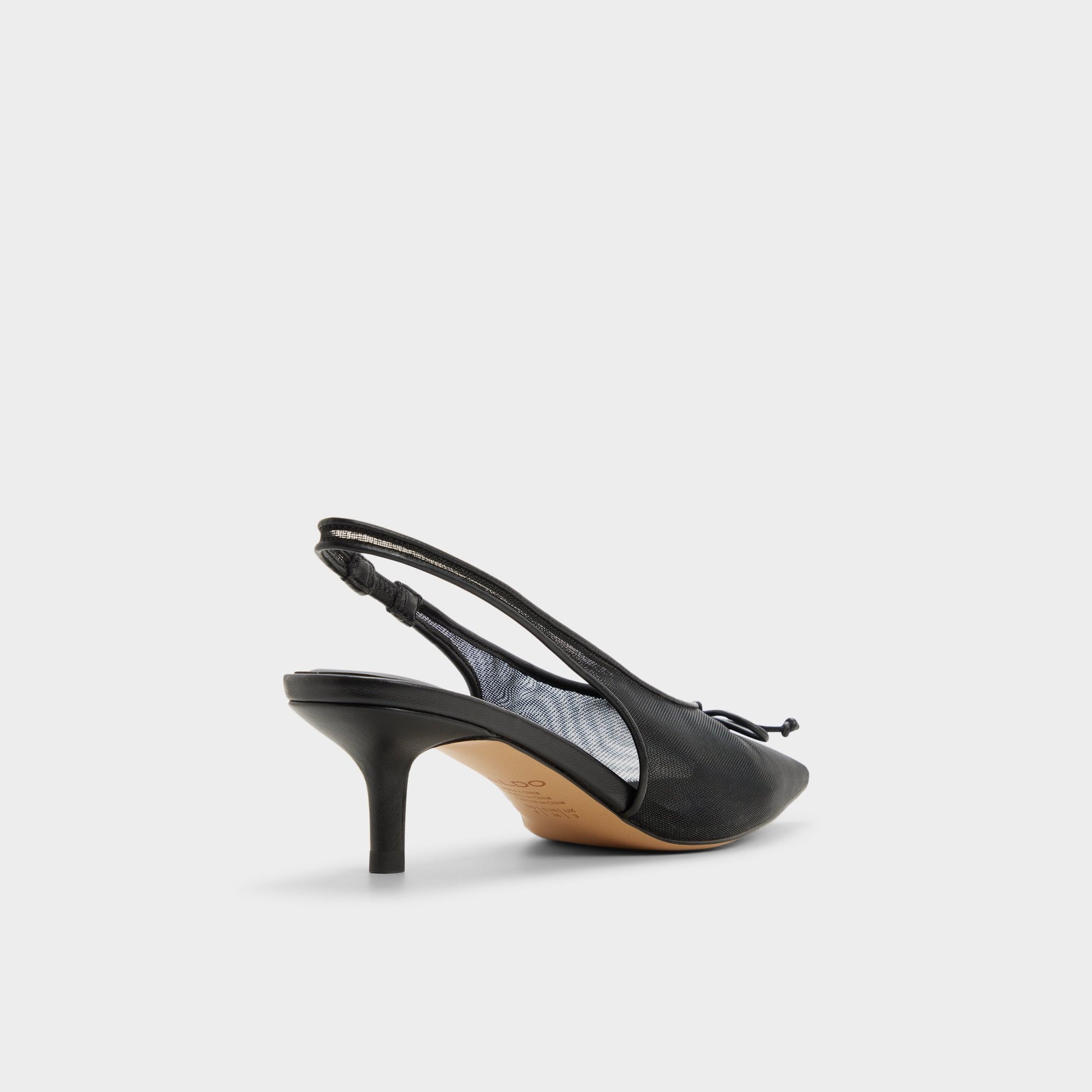 Three-quarter angle of Black Hyacinthe Slingback high heel's back side