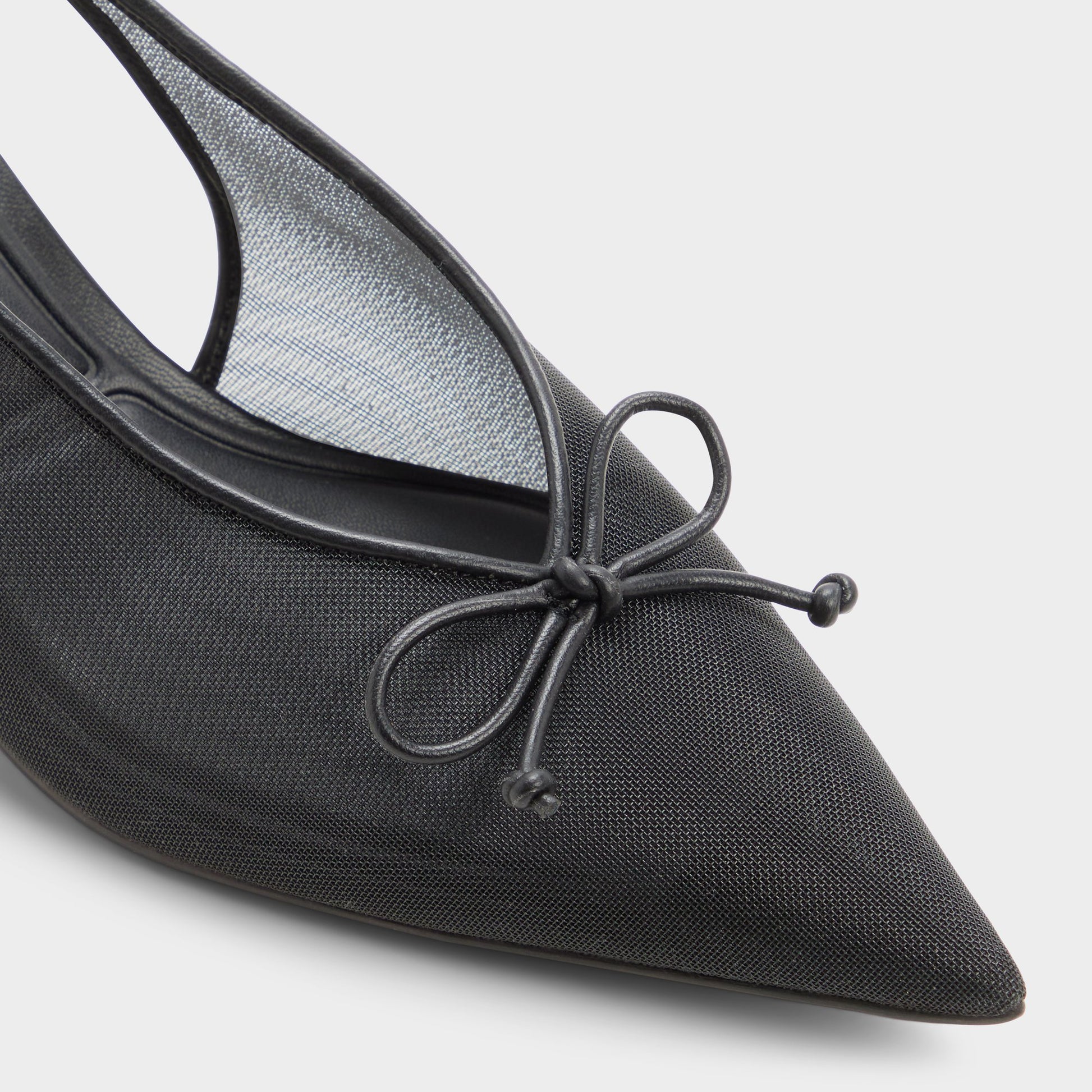 Close-up of the Black Hyacinthe Slingback high heel