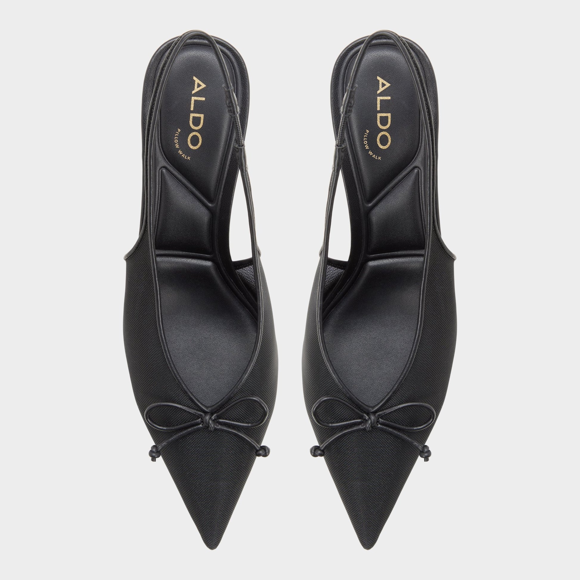Top-down view of the Black Hyacinthe Slingback high heel
