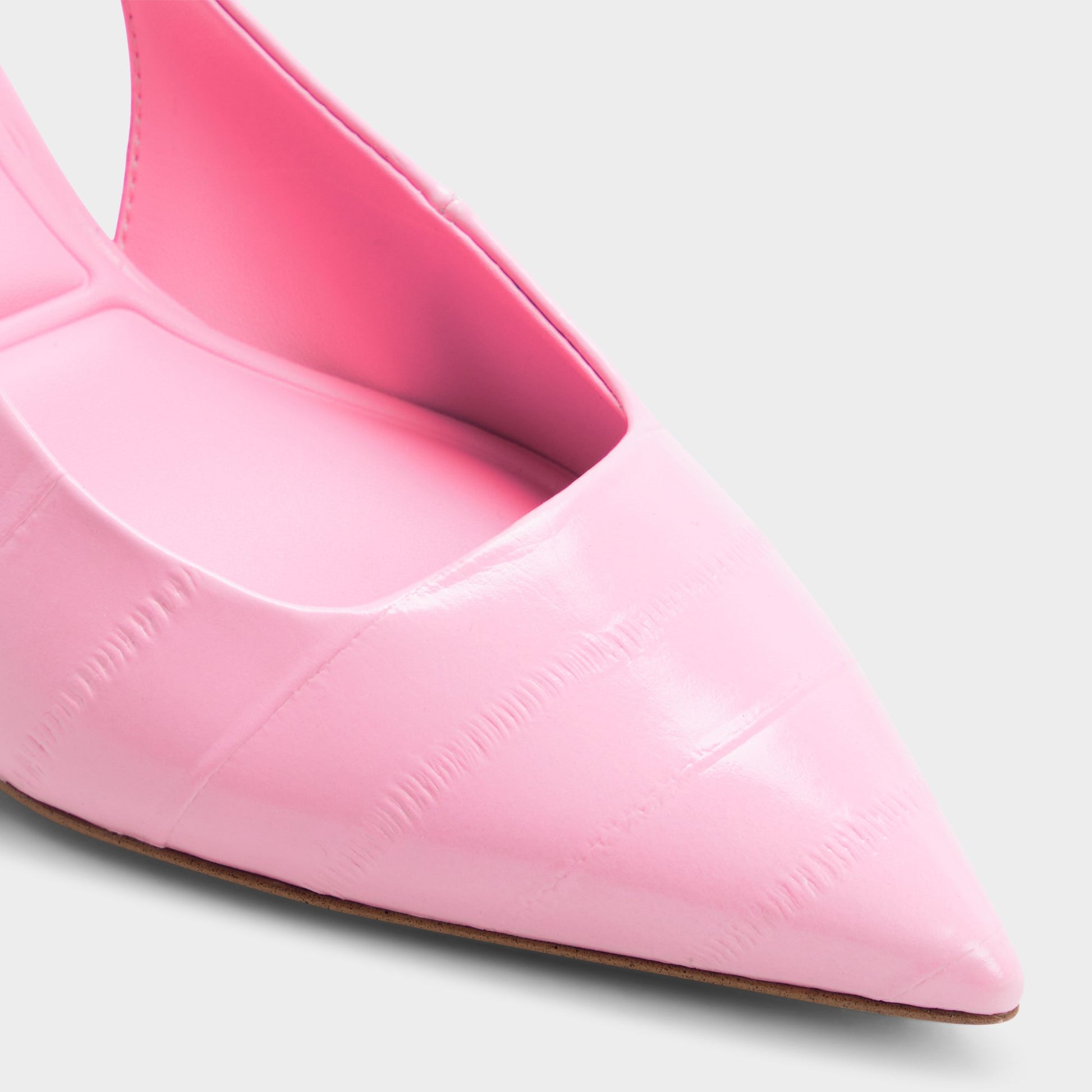 Close-up of the Medium pink Kiarrah Slingback high heel
