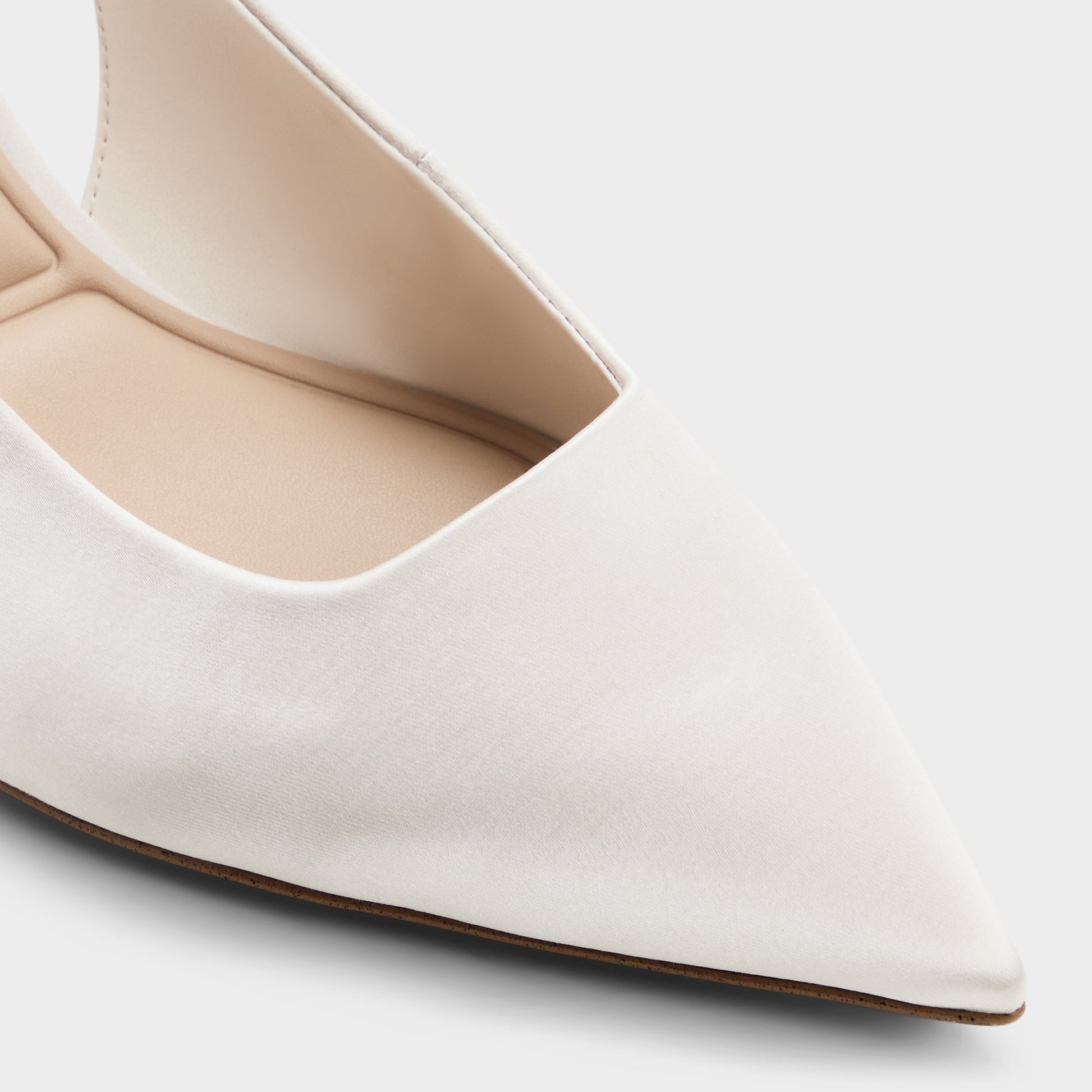 Close-up of the Cream Kiarrah Slingback high heel