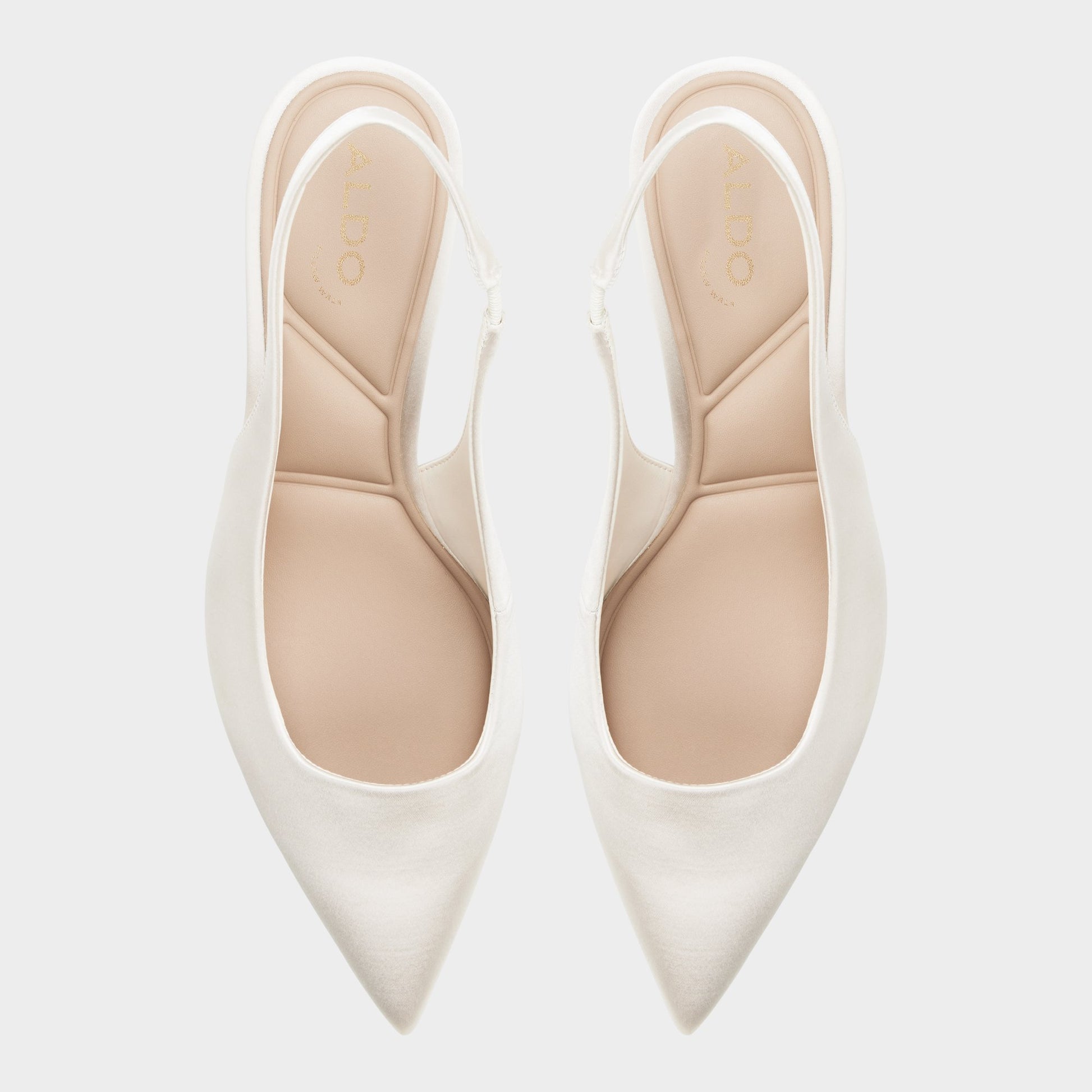 Top-down view of the Cream Kiarrah Slingback high heel