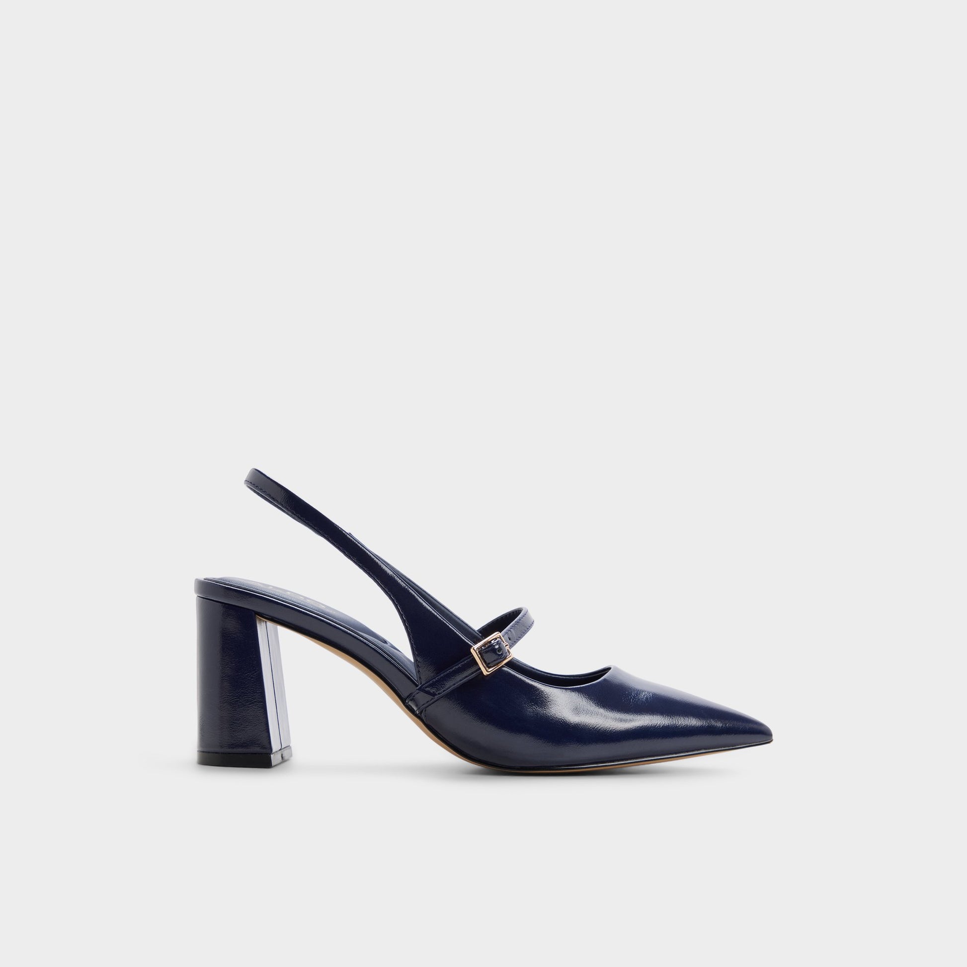 Main View of Dark blue Vestian Slingback block heel for Womens