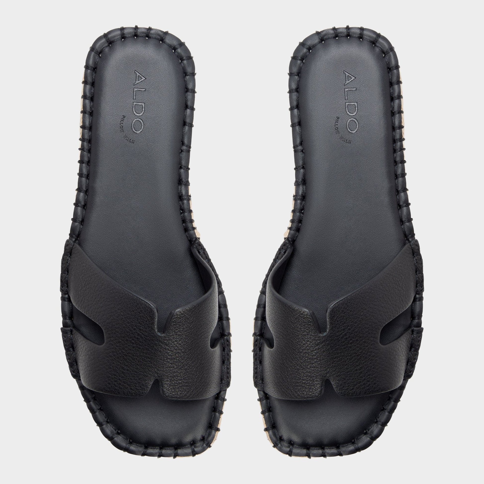Top-down view of the Other black Itspadrille Slide sandal