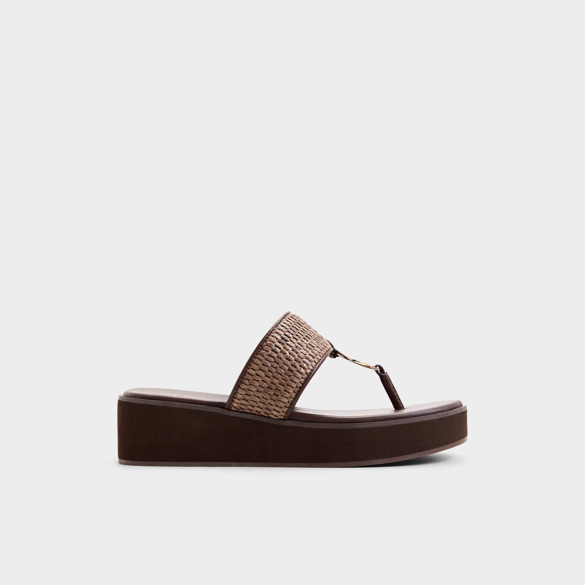 Main View of Dark brown Trenala T-strap sandal for Womens