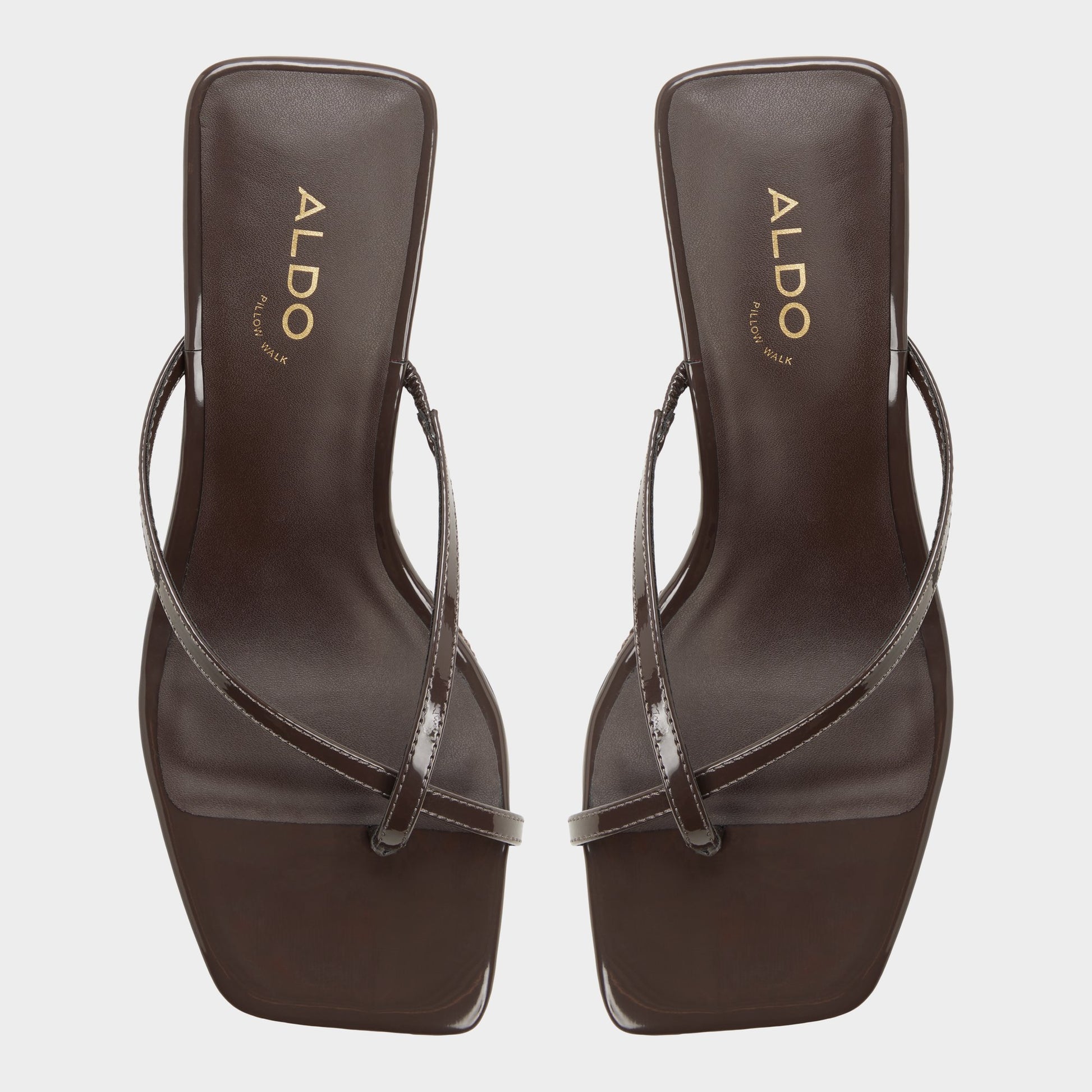 Top-down view of the Dark brown Nadiana Wedge sandal
