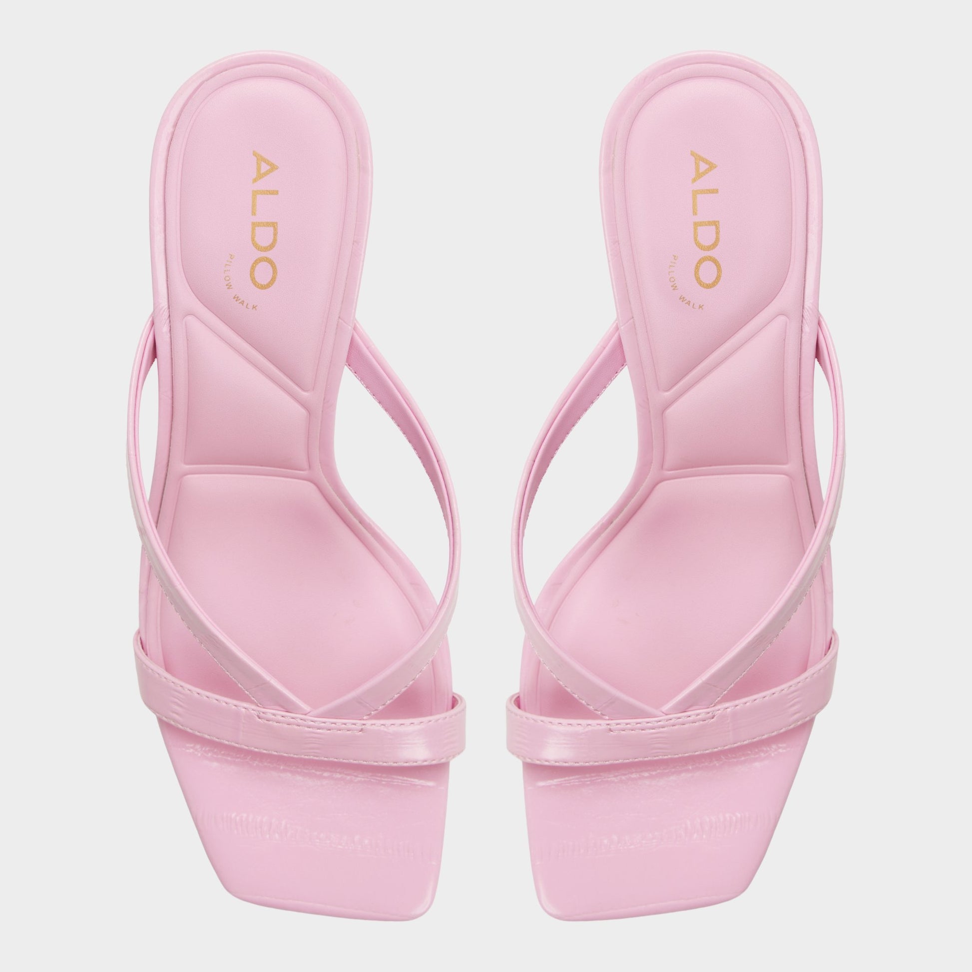 Top-down view of the Medium pink Enalen Heeled mule